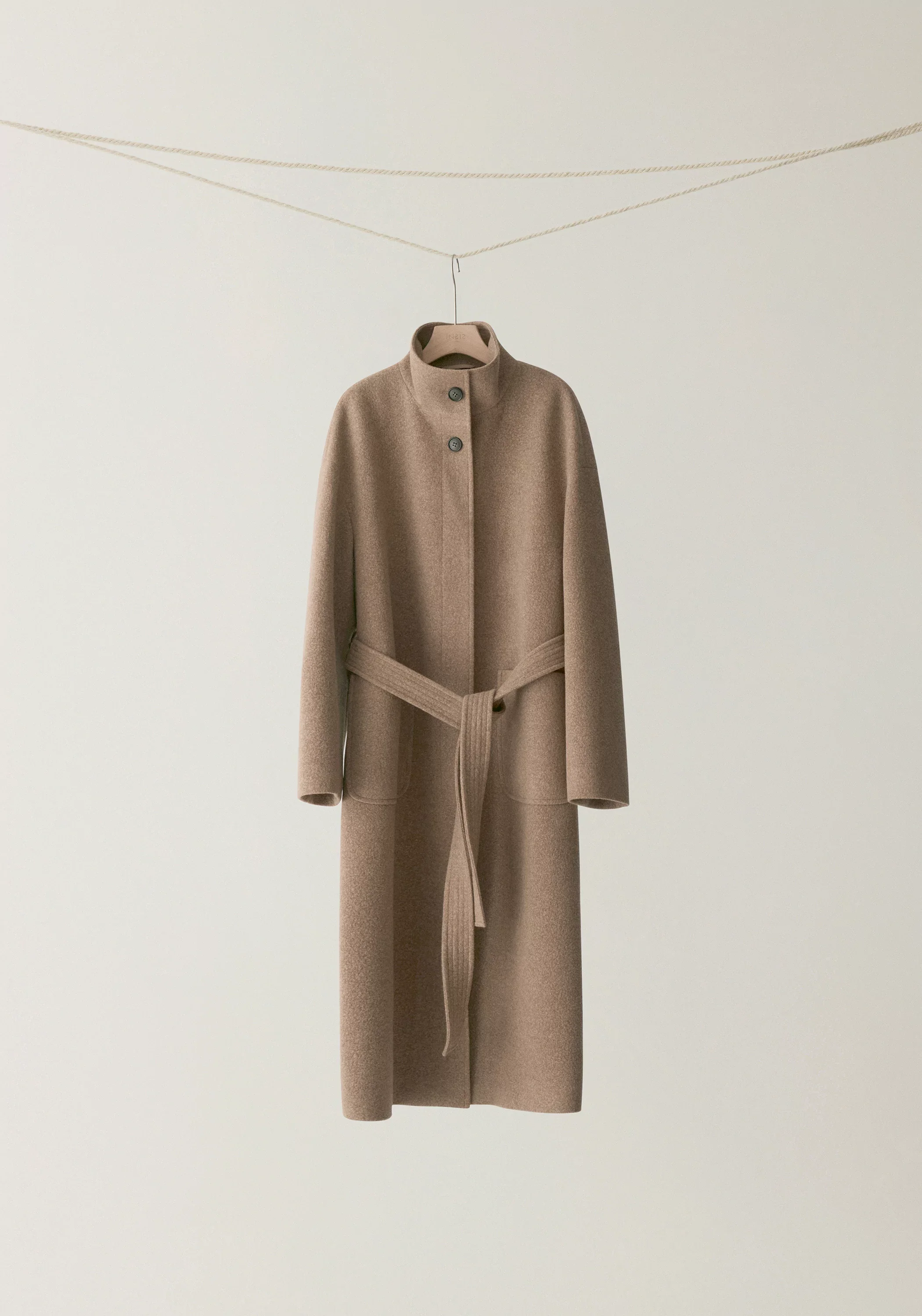 High-twist Wool Stand-collar Coat - Image 14