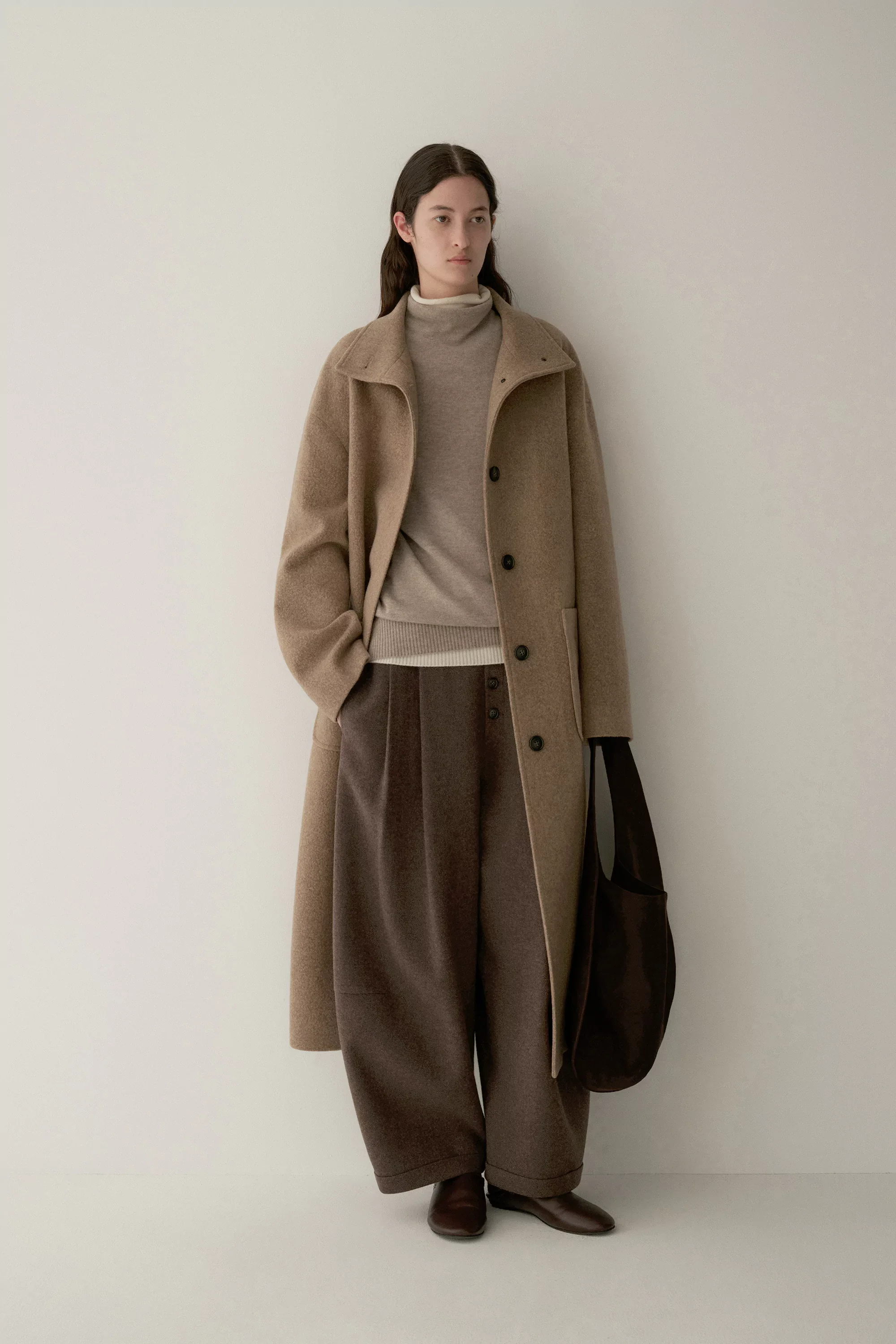 High-twist Wool Stand-collar Coat - Image 2