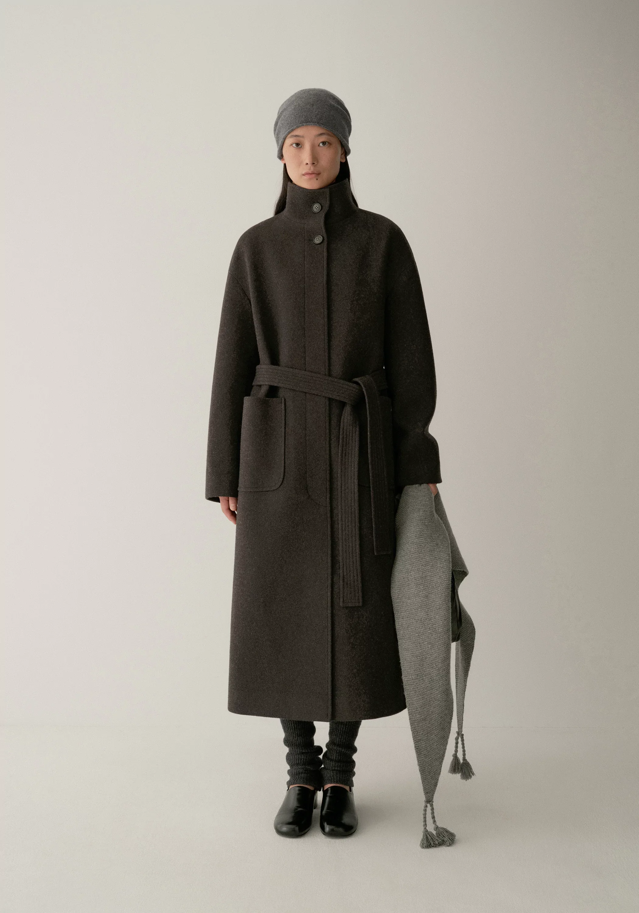 High-twist Wool Stand-collar Coat - Image 3