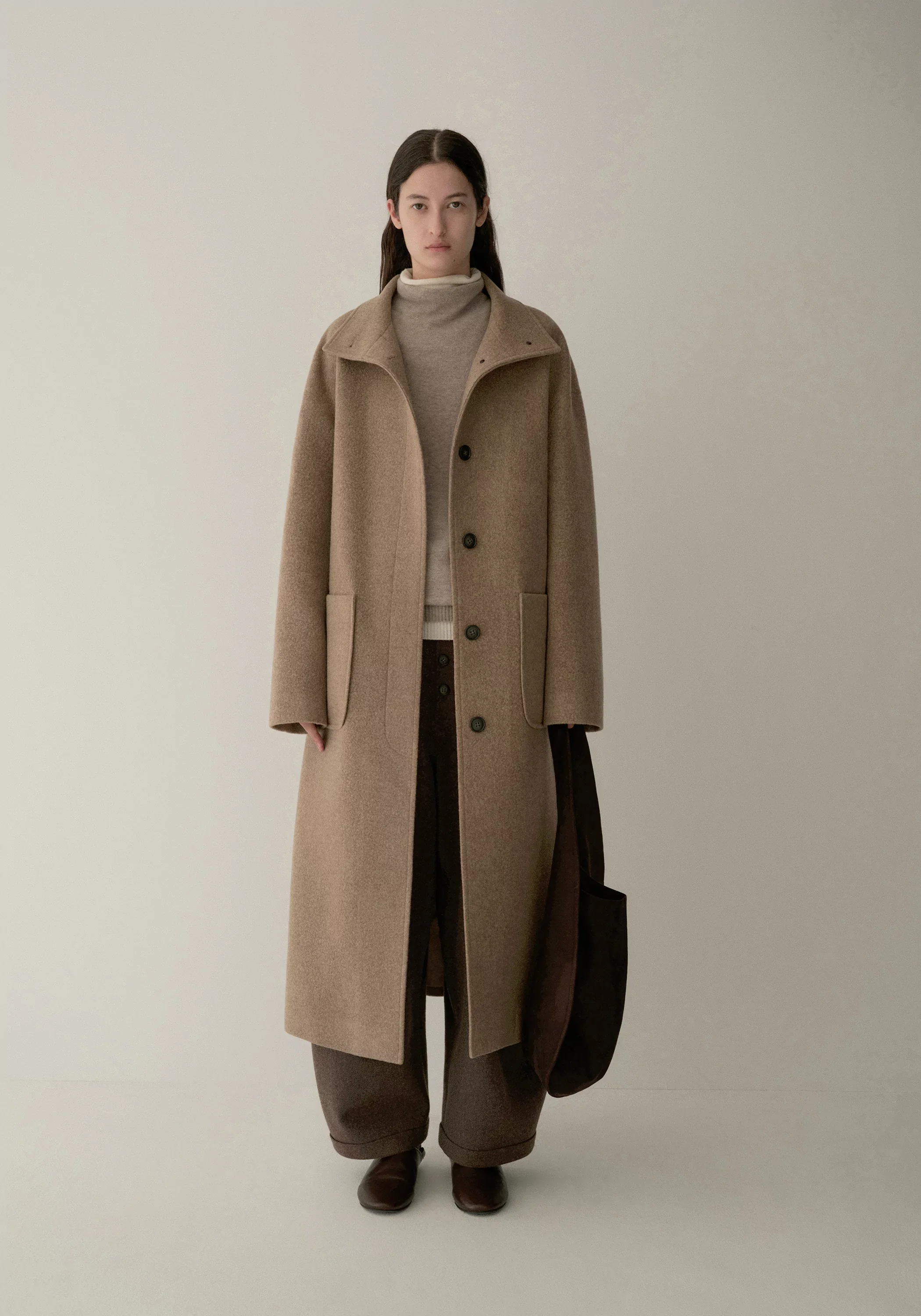 High-twist Wool Stand-collar Coat - Image 4