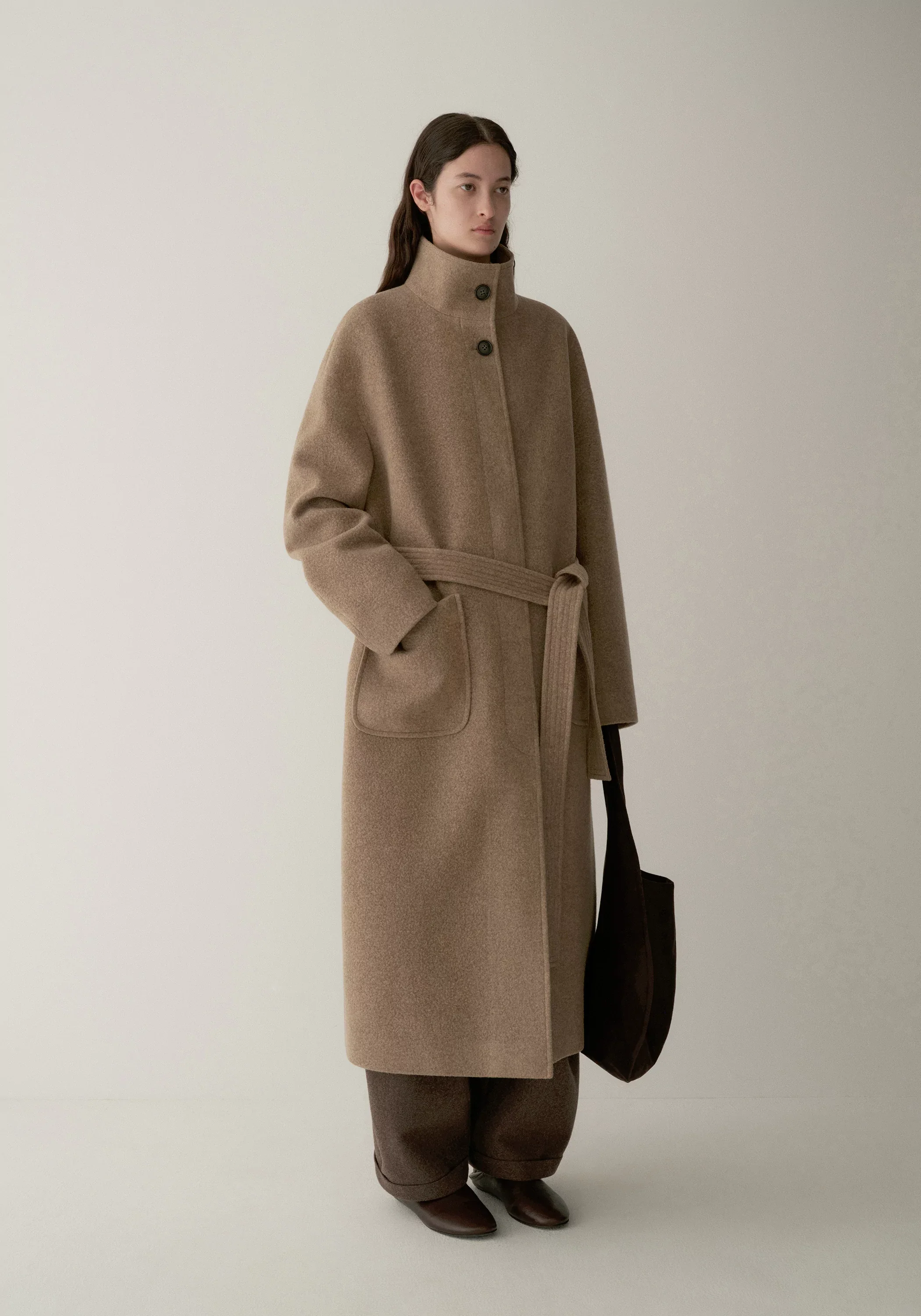 High-twist Wool Stand-collar Coat - Image 5