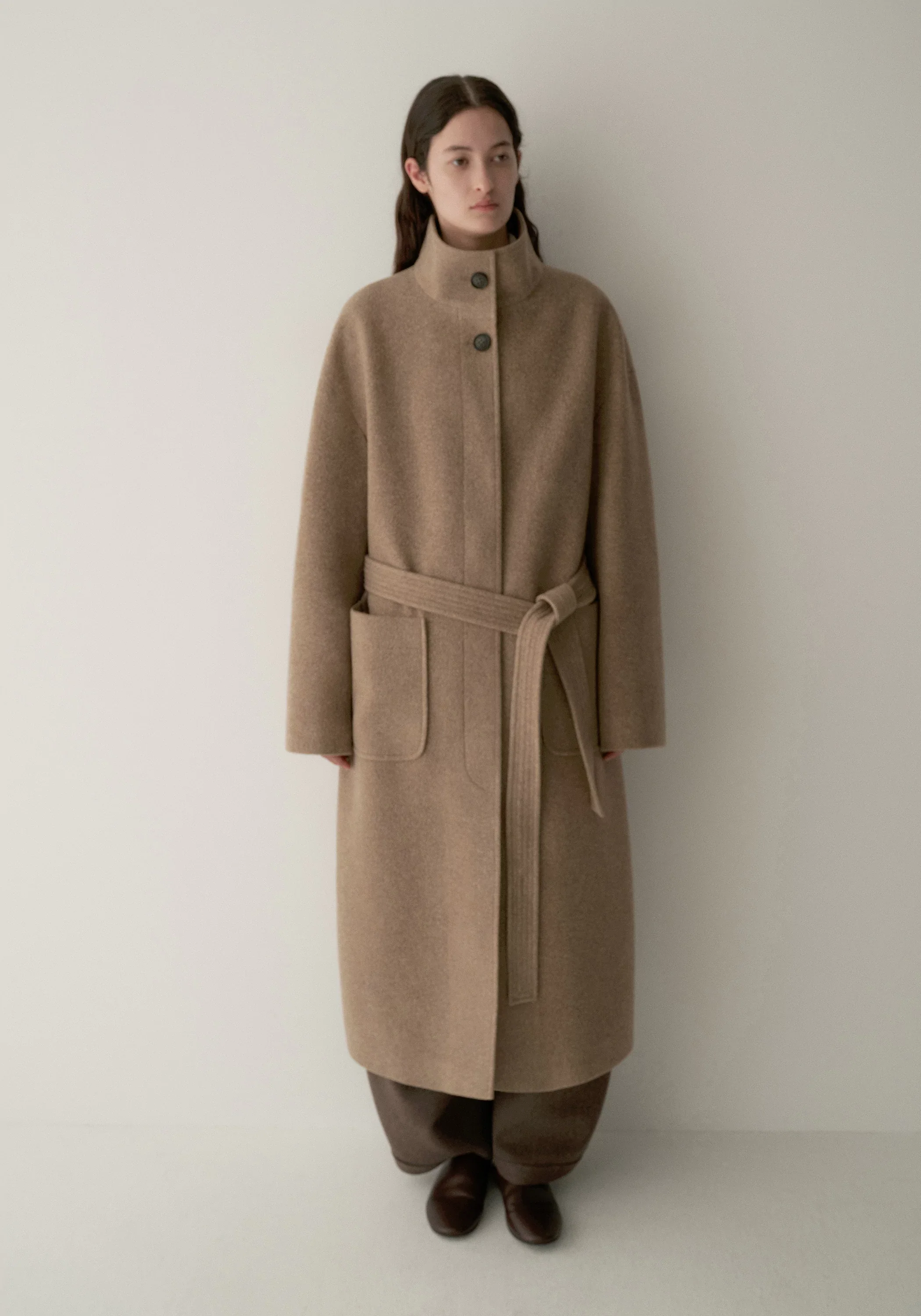 High-twist Wool Stand-collar Coat - Image 6
