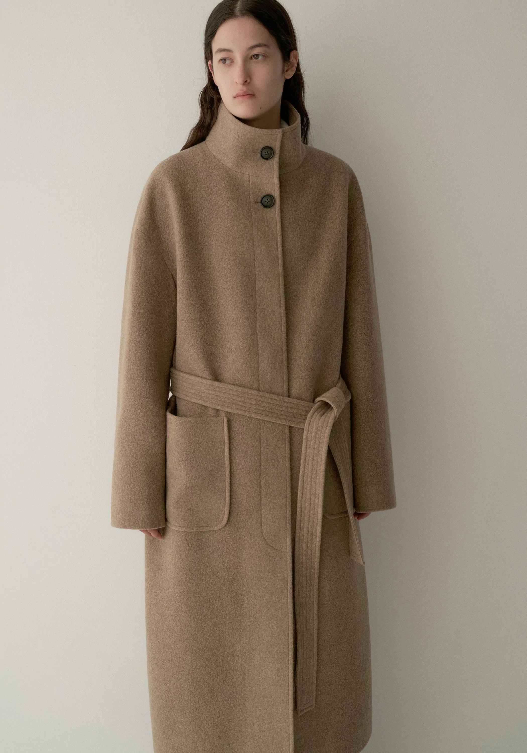 High-twist Wool Stand-collar Coat - Image 8