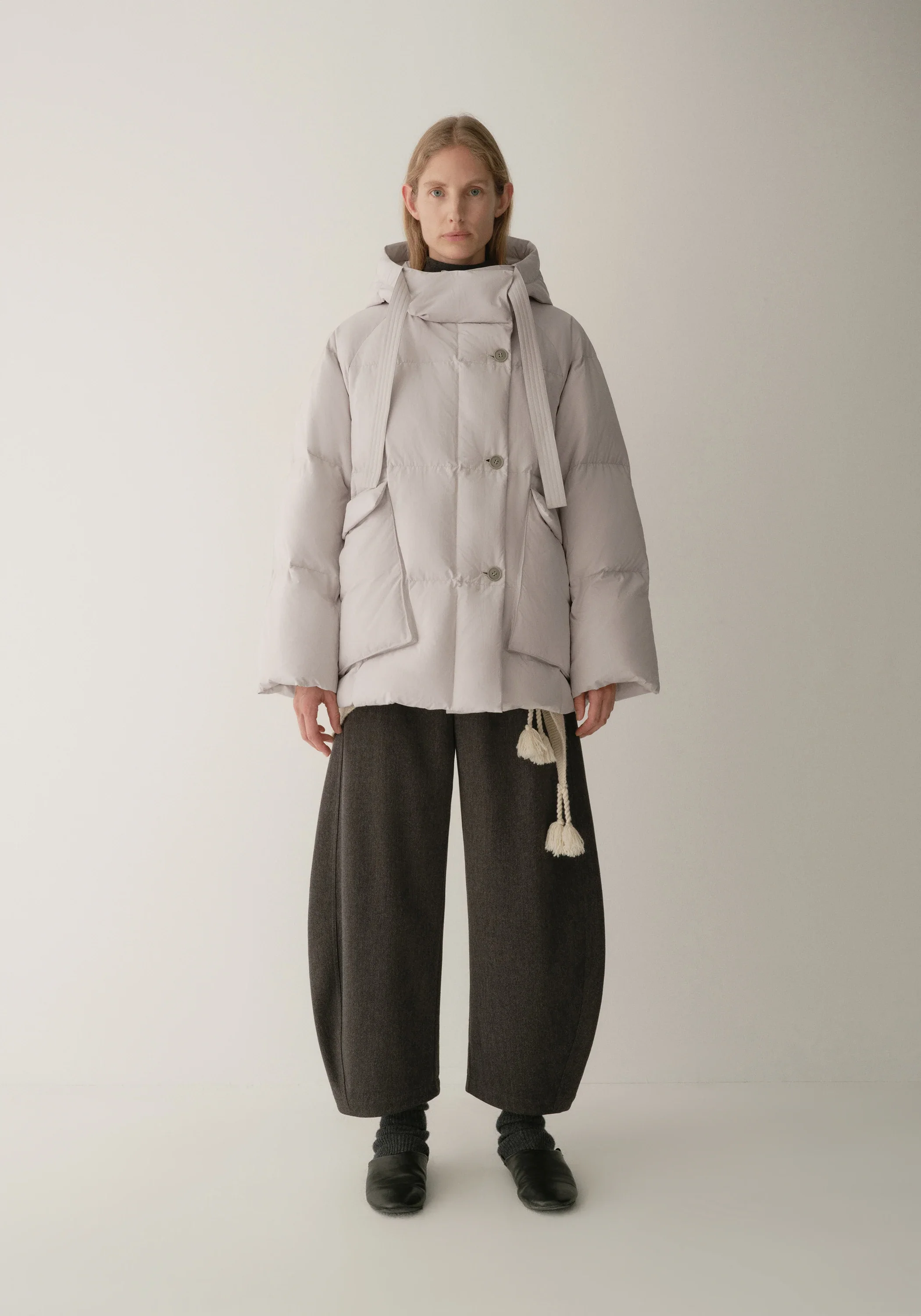 Drawstring Hooded Short Down Jacket - Image 16