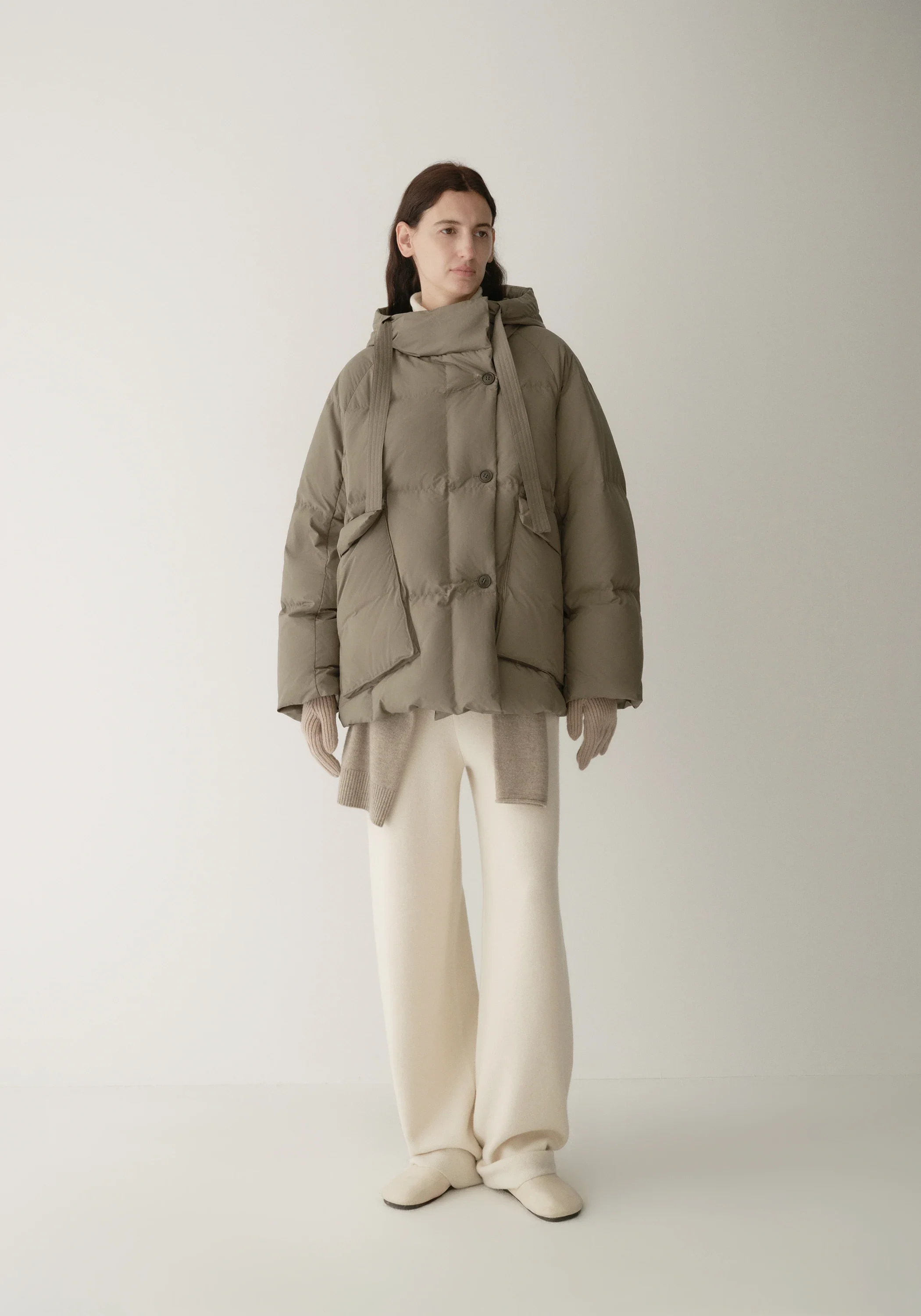 Drawstring Hooded Short Down Jacket - Image 4