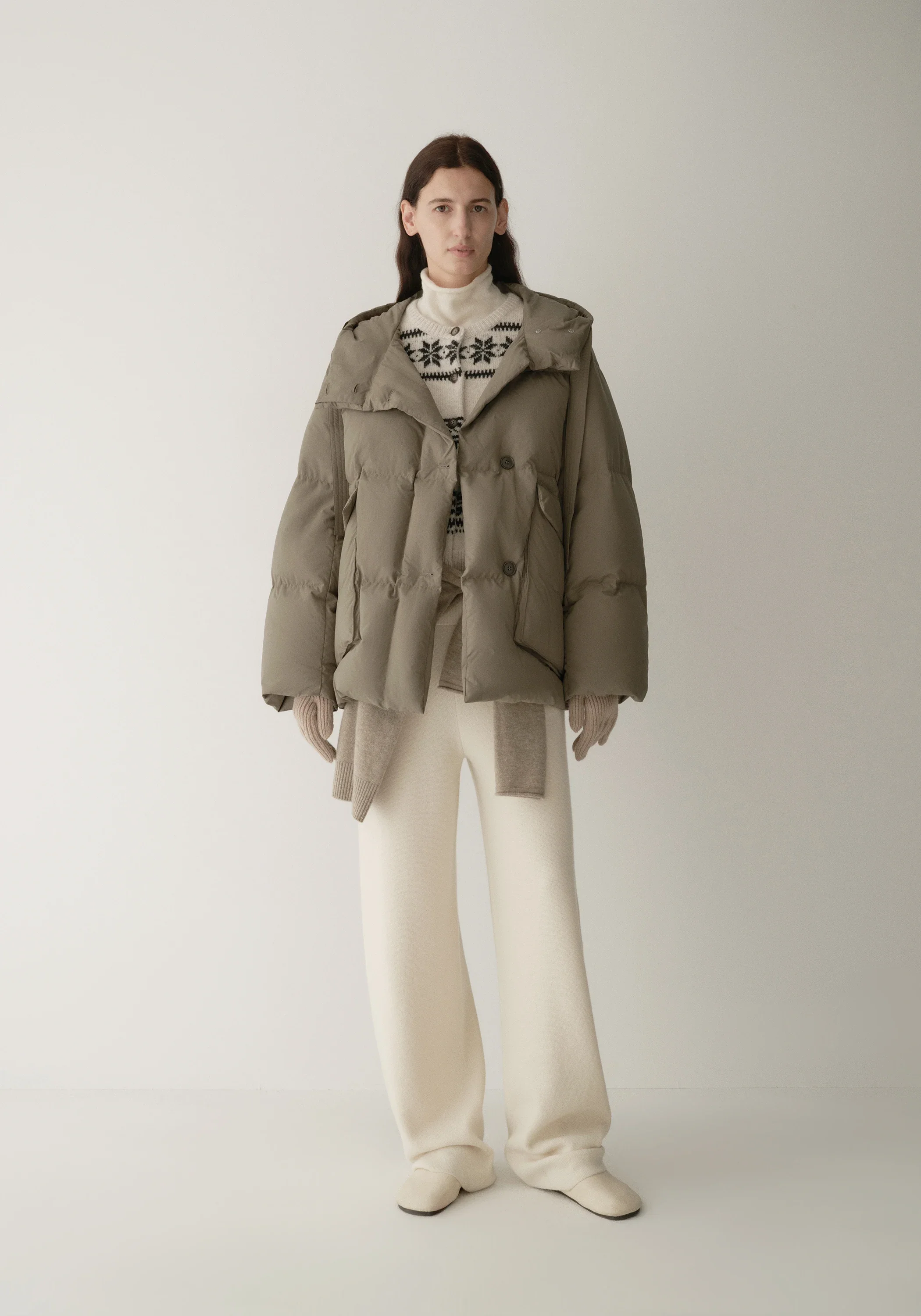 Drawstring Hooded Short Down Jacket - Image 5