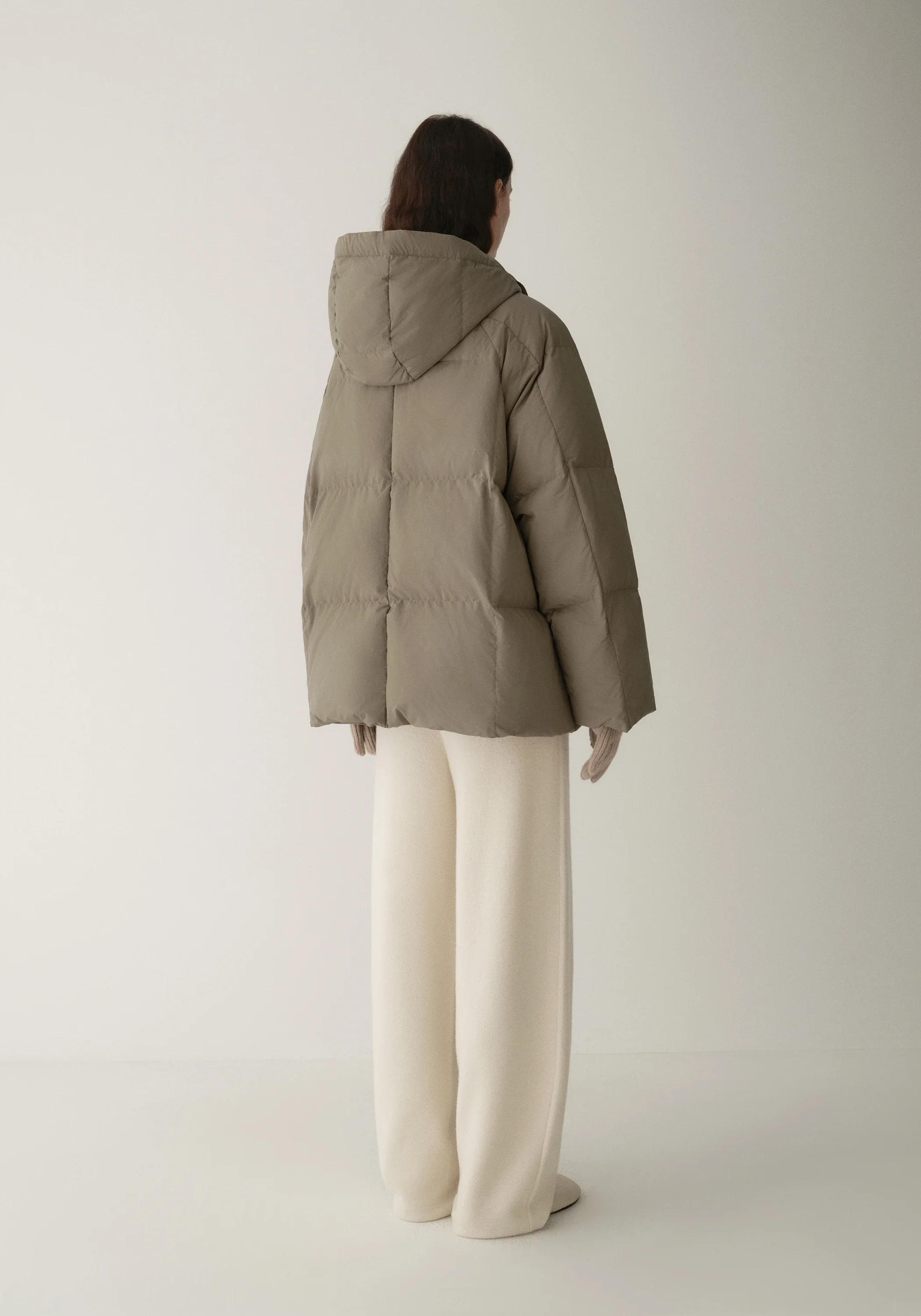 Drawstring Hooded Short Down Jacket - Image 6