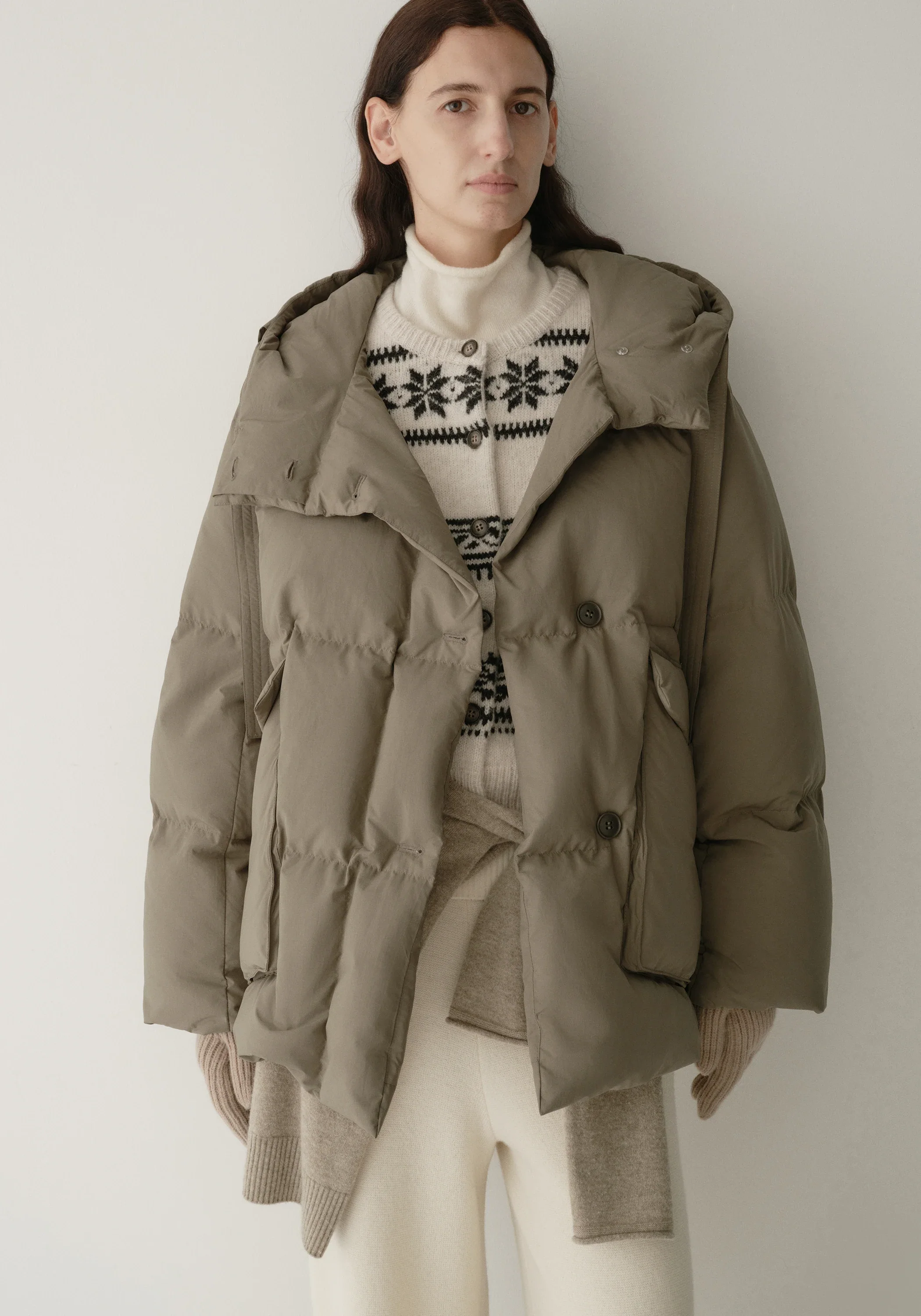 Drawstring Hooded Short Down Jacket - Image 8