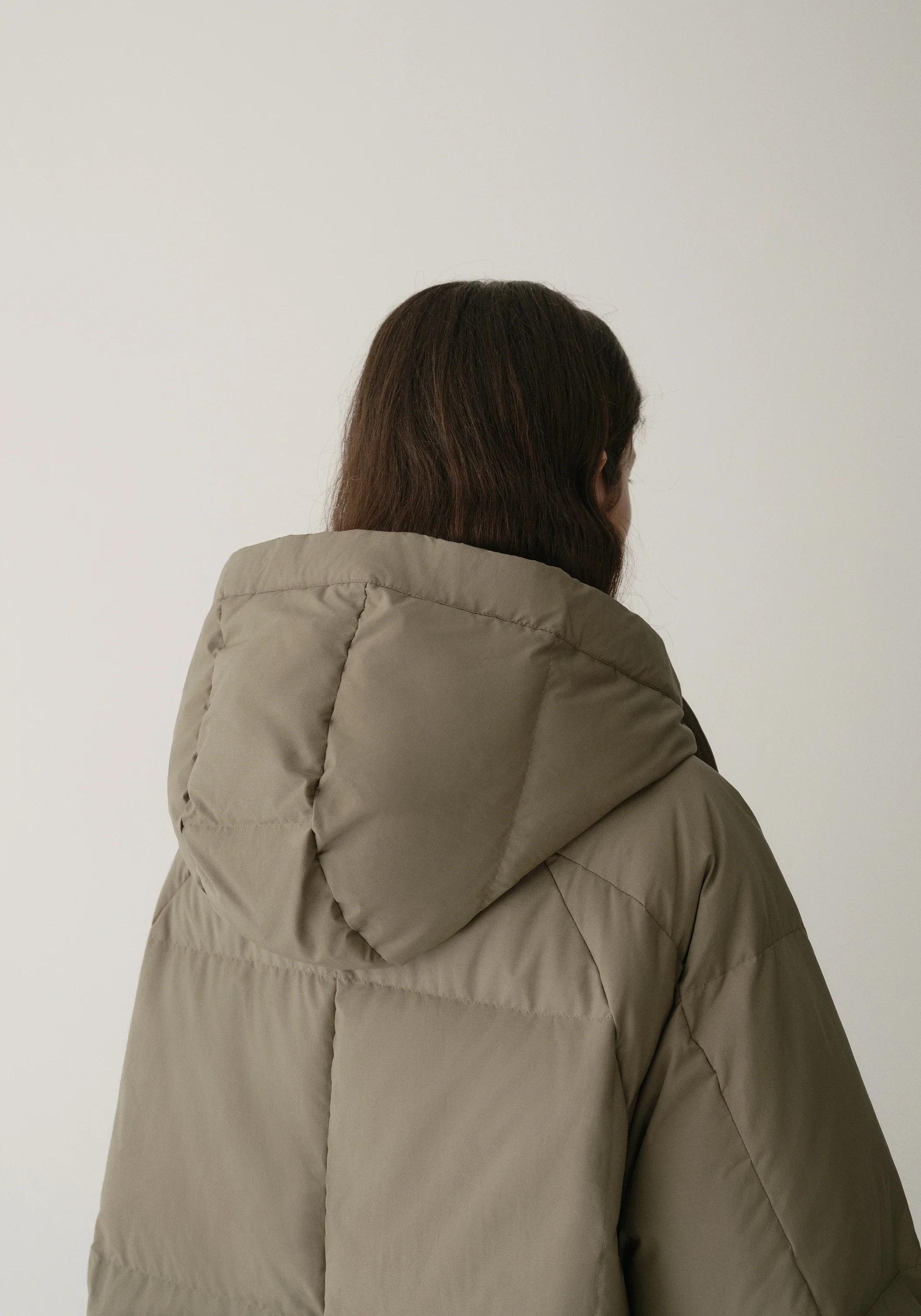 Drawstring Hooded Long Down Jacket - Image 14