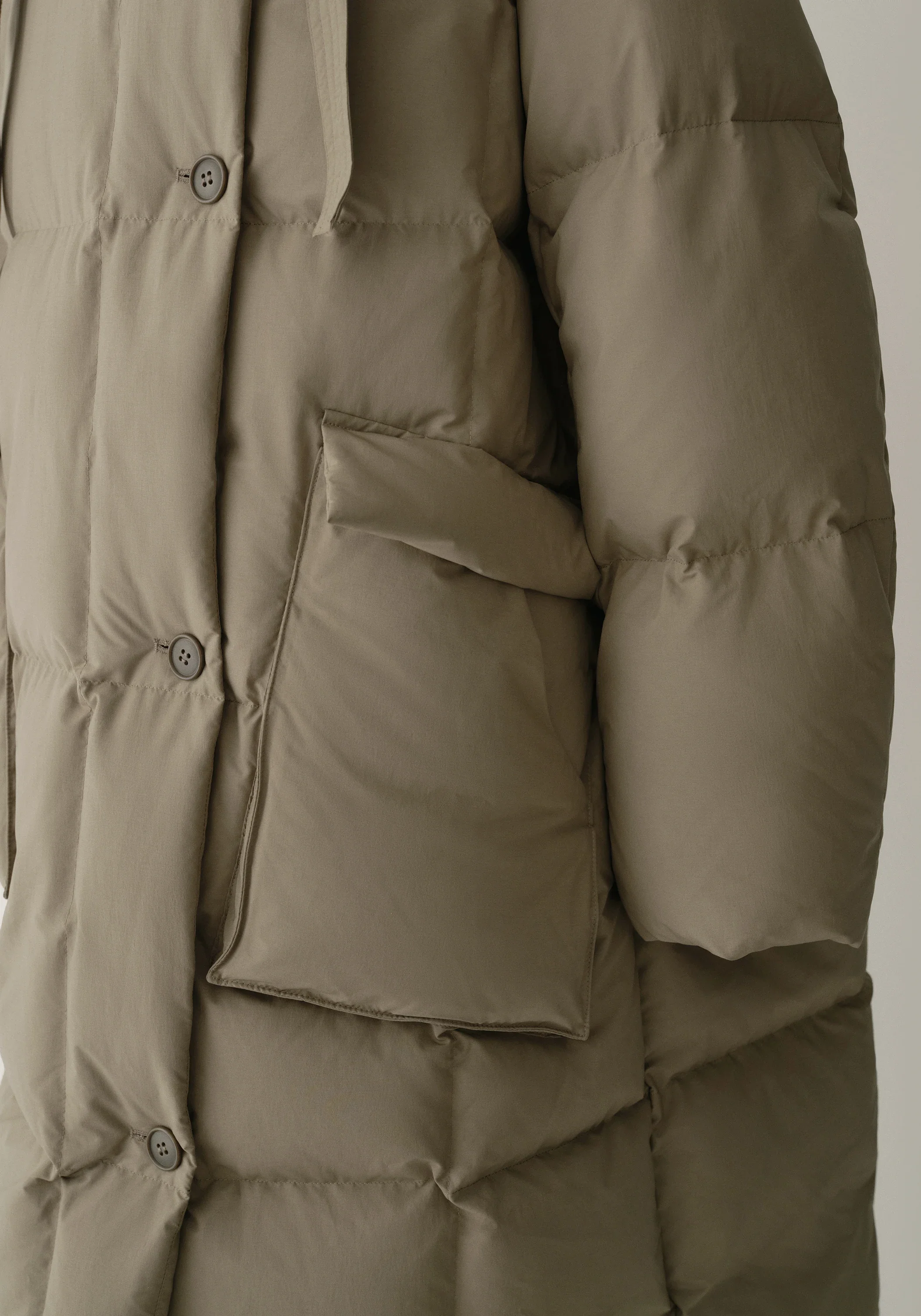 Drawstring Hooded Long Down Jacket - Image 17