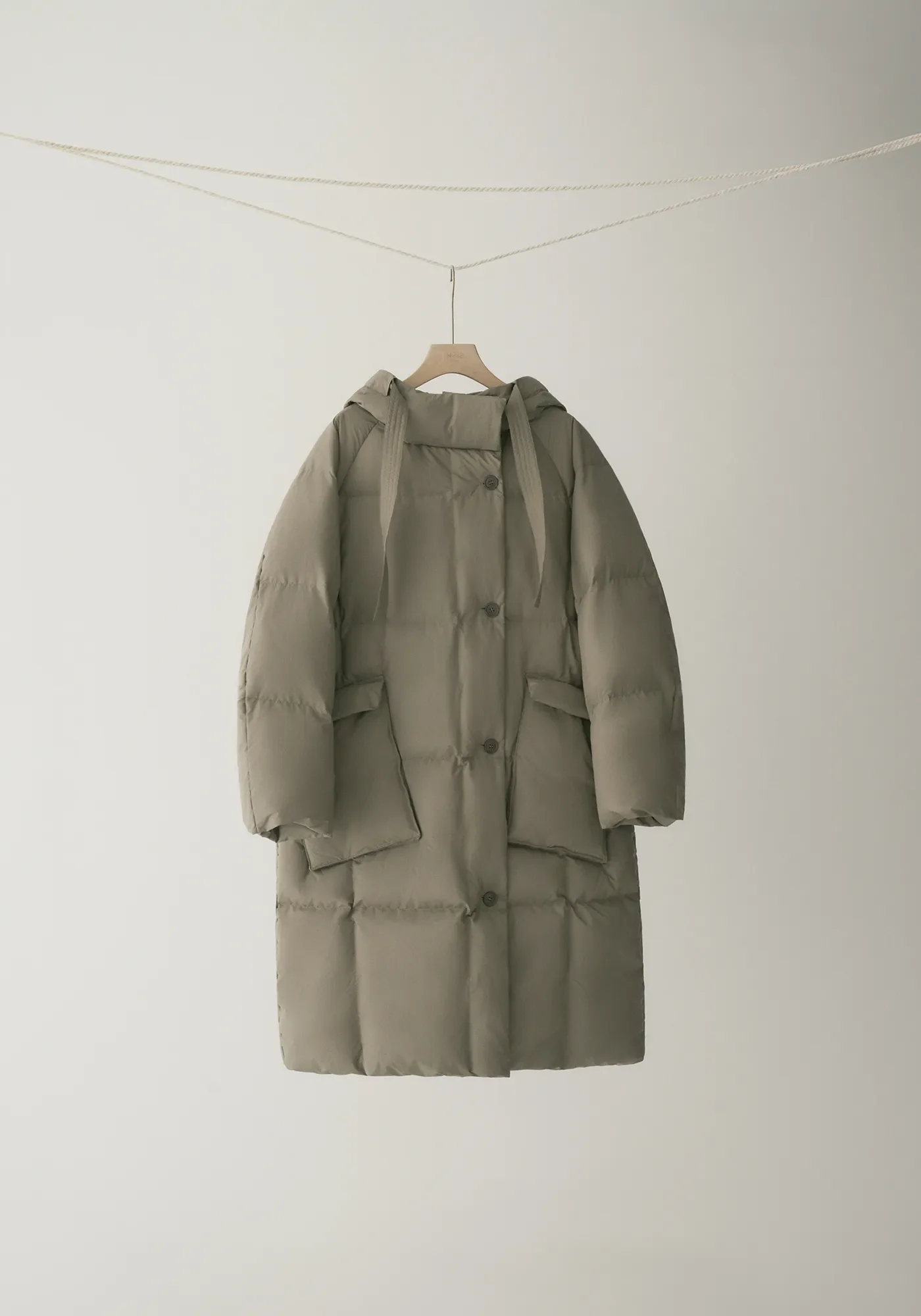 Drawstring Hooded Long Down Jacket - Image 20