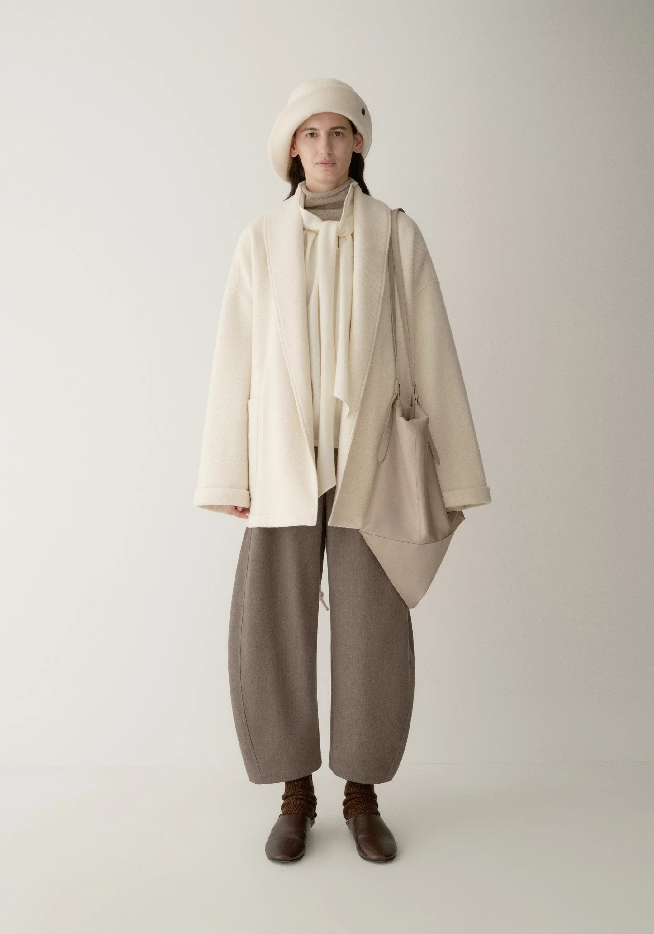 Merino Wool Twill-texture Cord-tie Coat - Image 12