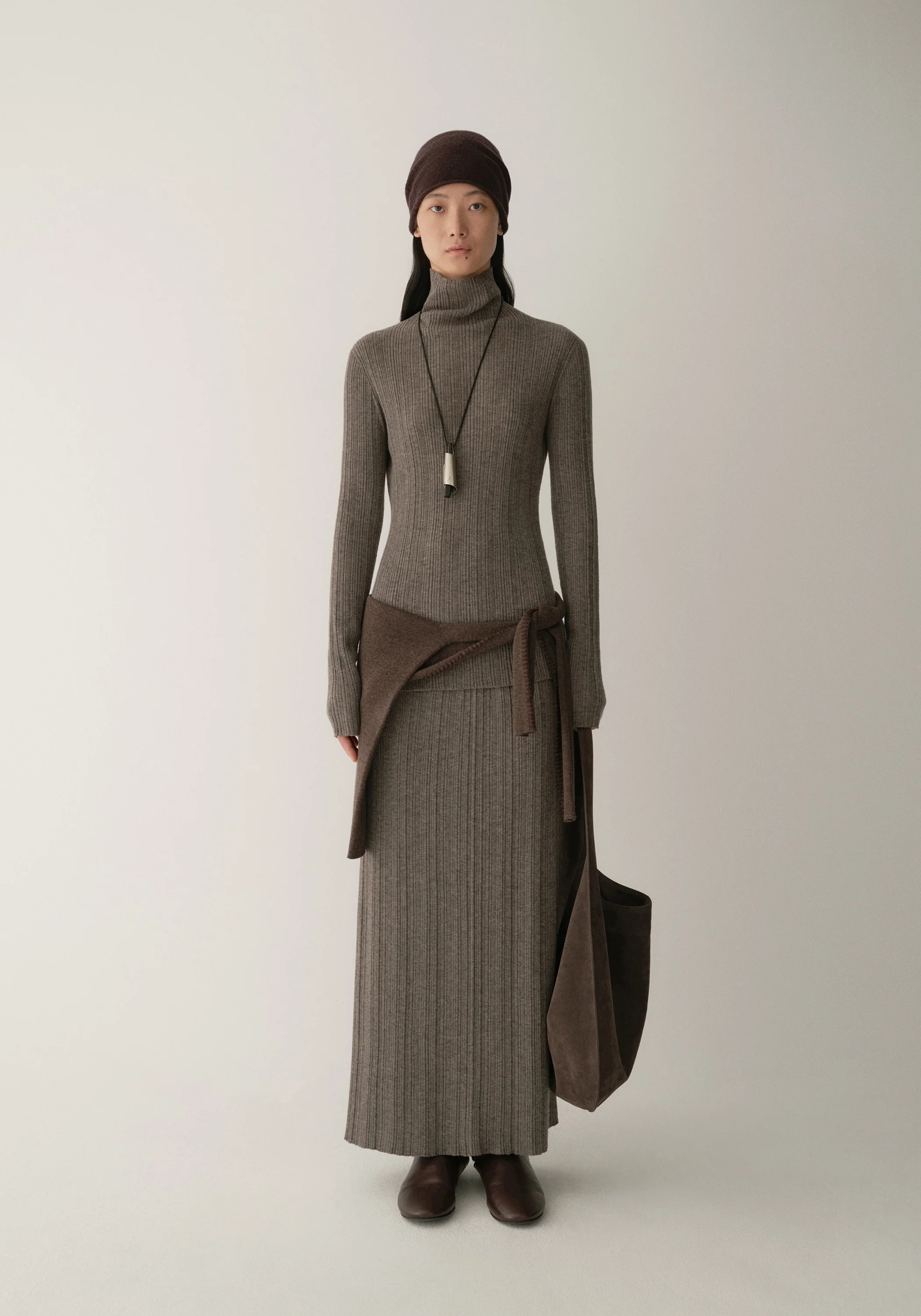 Merino Wool Striped Skirt