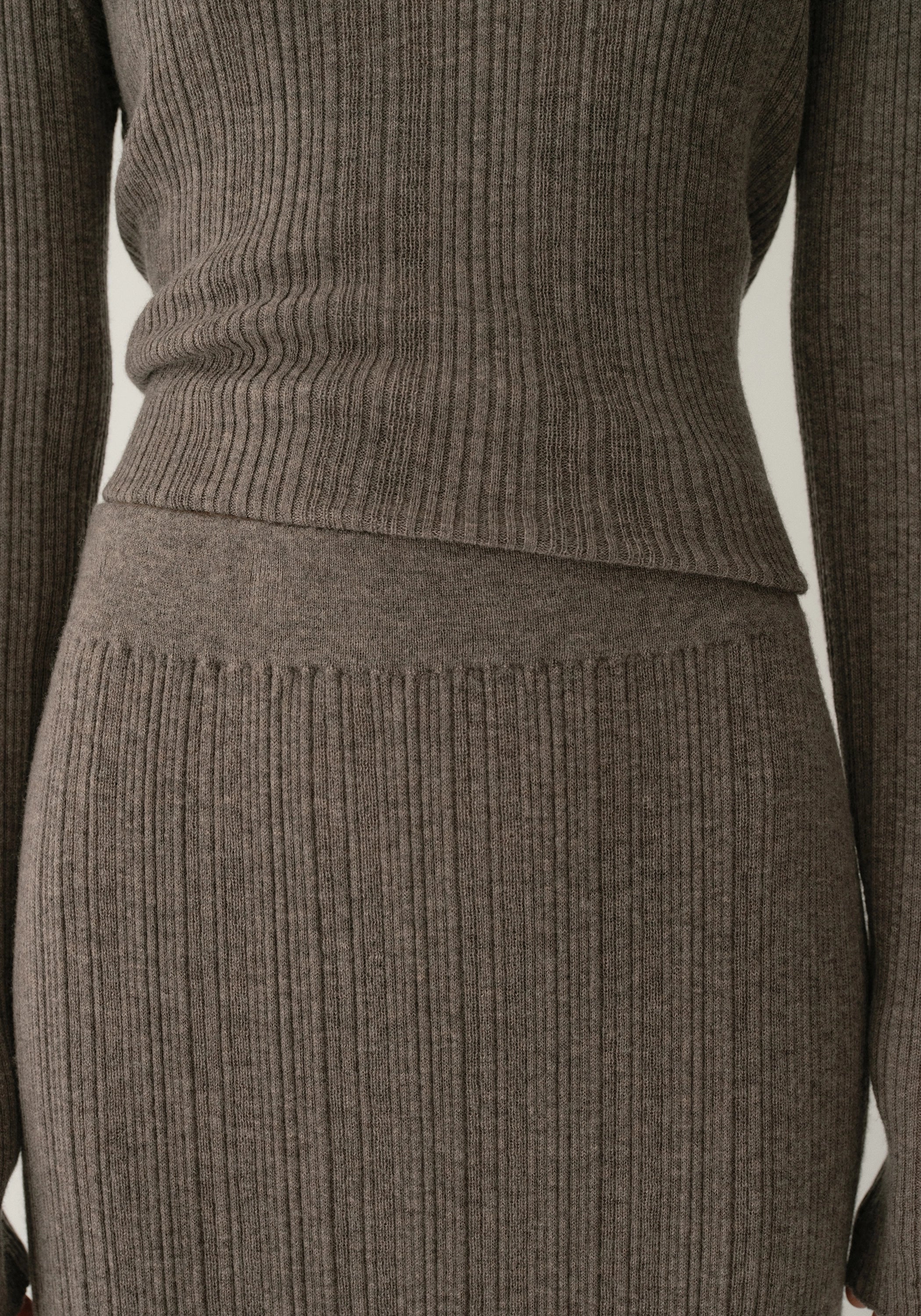 Merino Wool Striped Skirt - Image 10