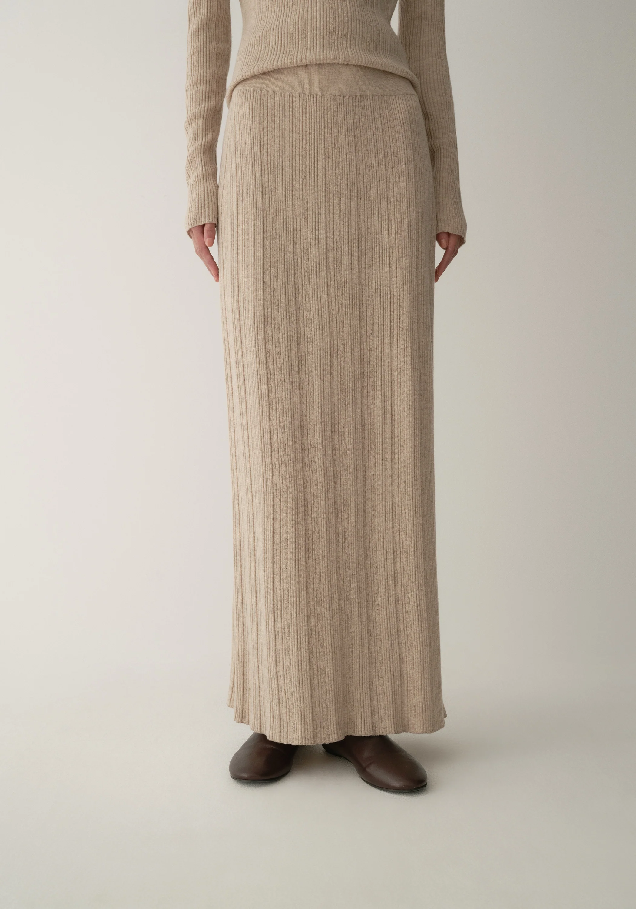 Merino Wool Striped Skirt - Image 16