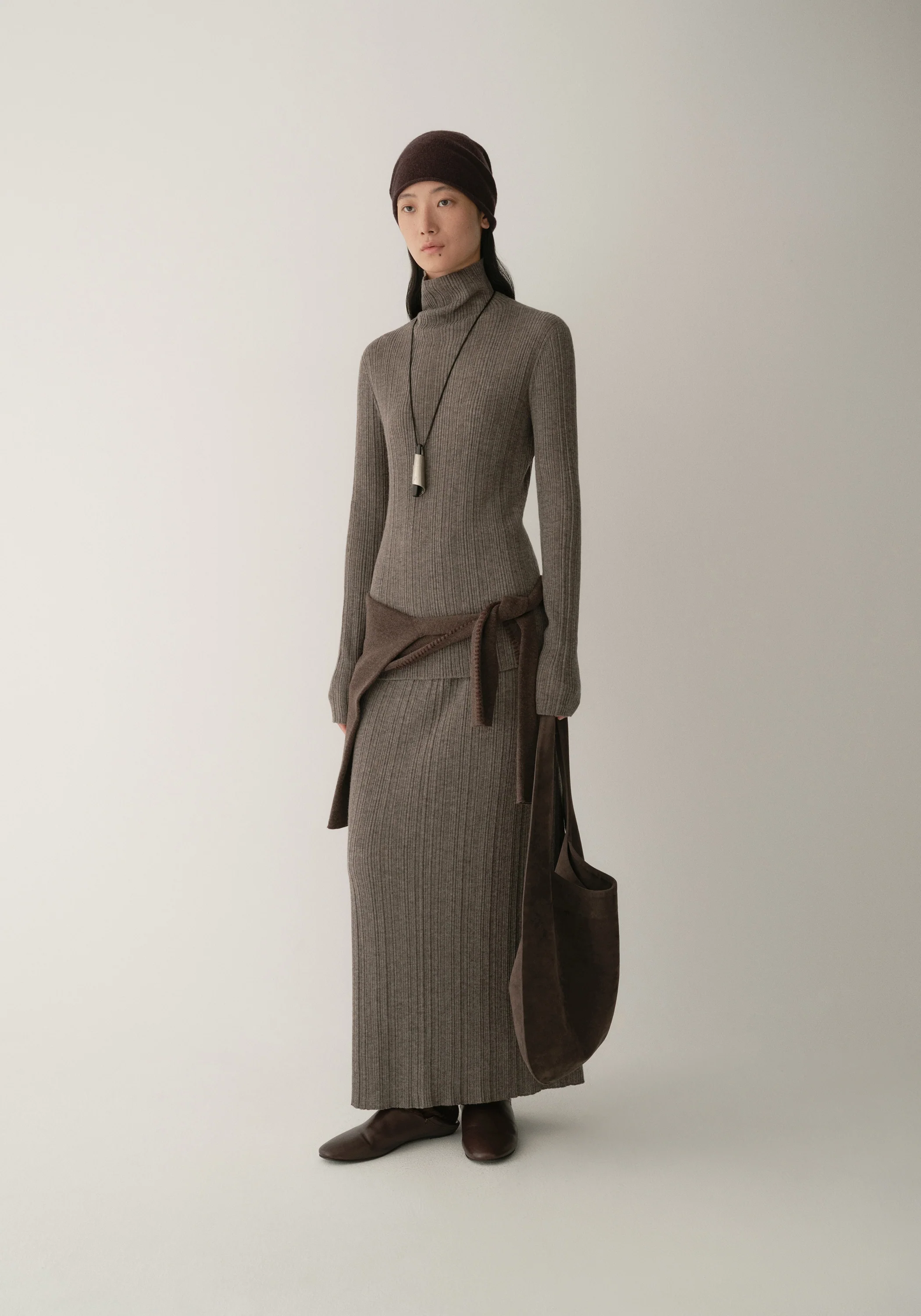 Merino Wool Striped Skirt - Image 4