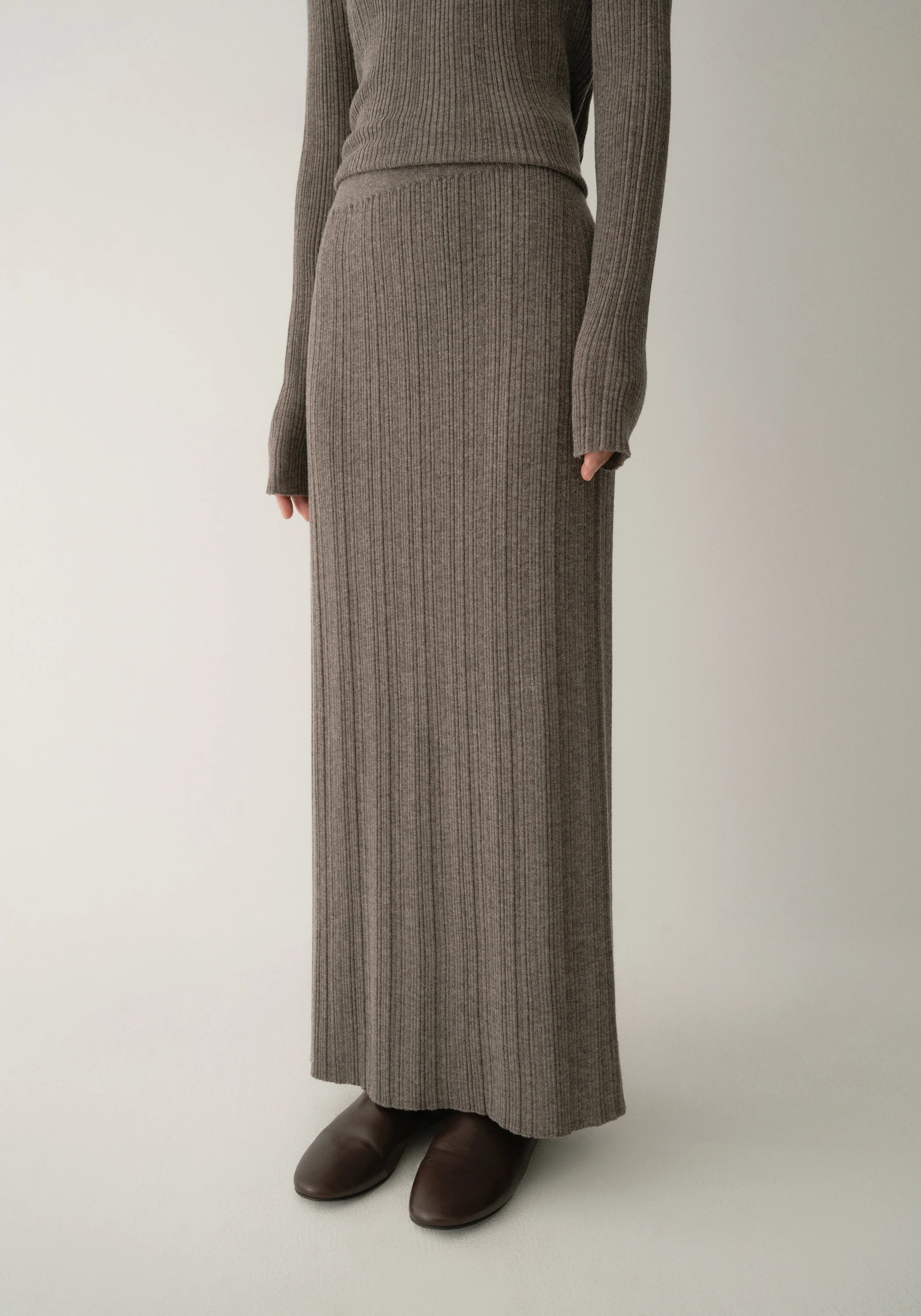 Merino Wool Striped Skirt - Image 9