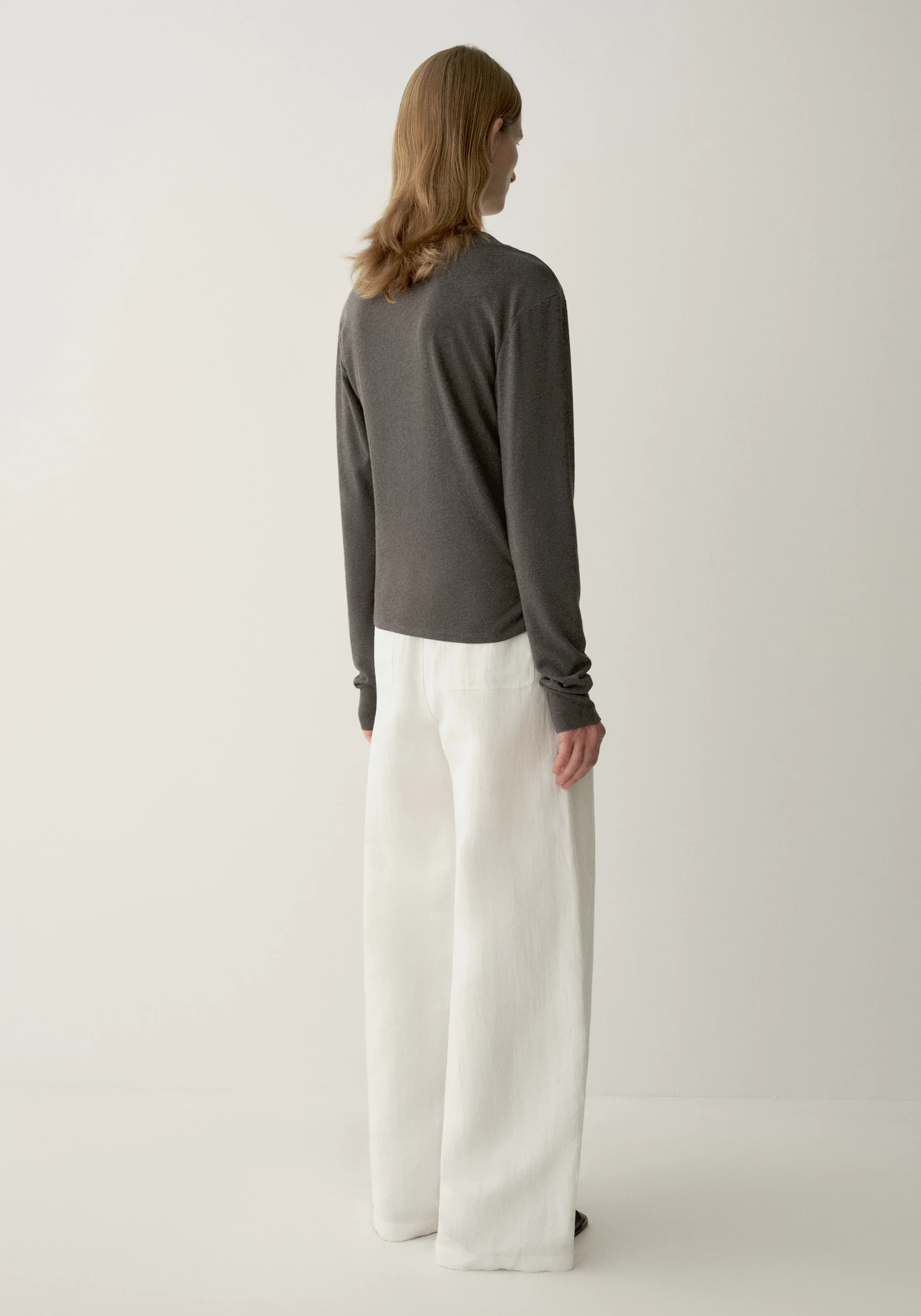 Side-slit Long-sleeve Top - Image 14