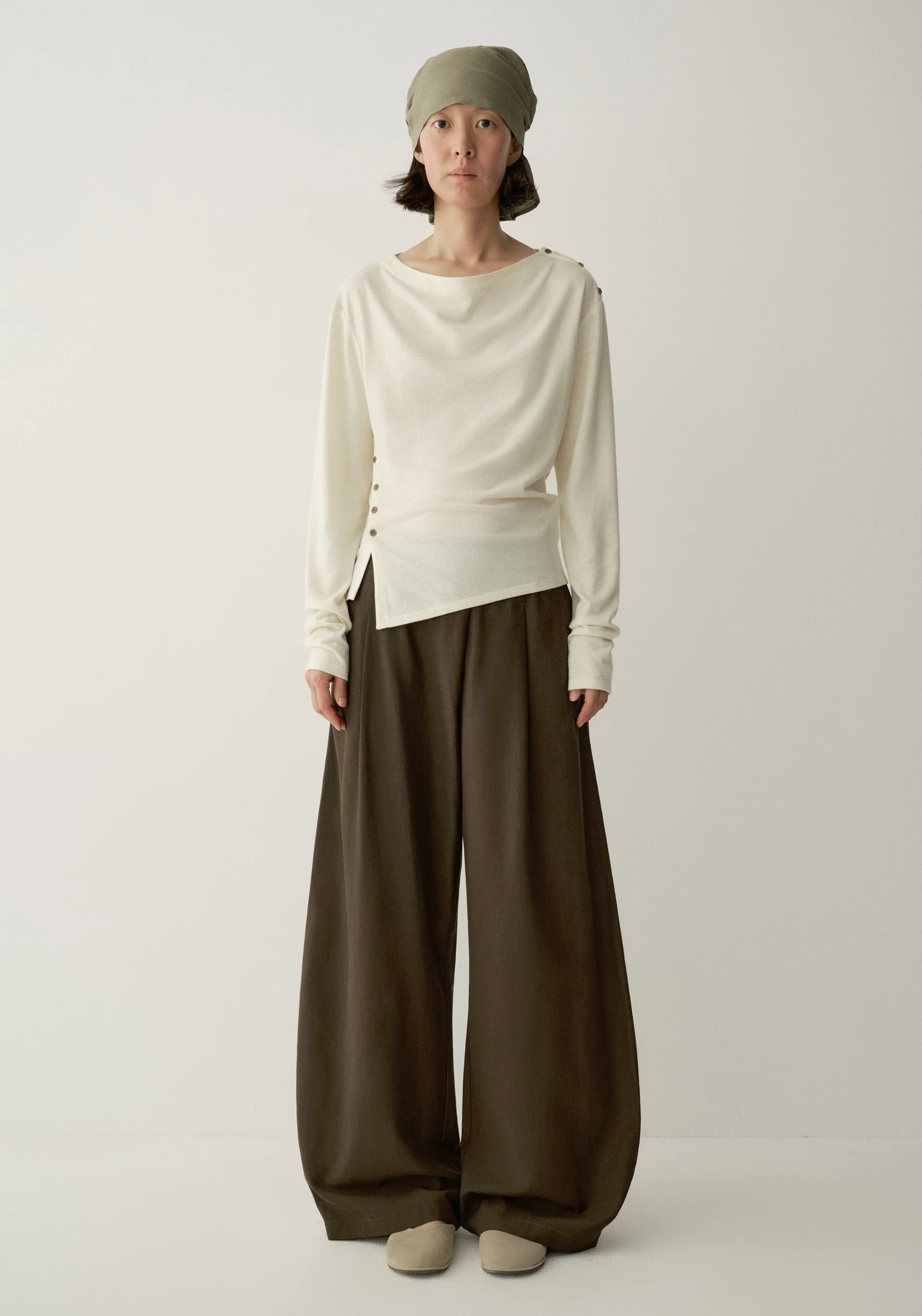 Side-slit Long-sleeve Top - Image 17