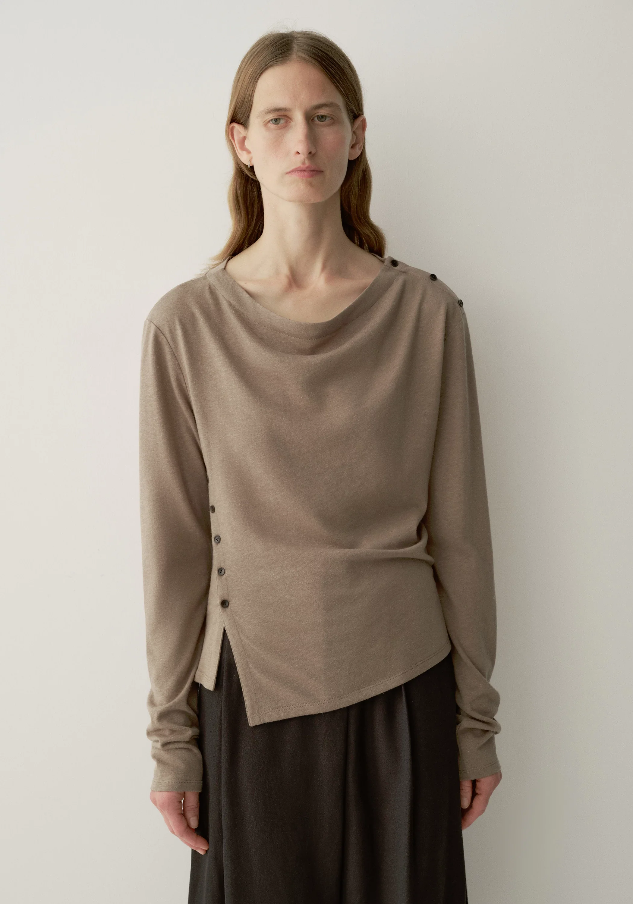 Side-slit Long-sleeve Top - Image 6