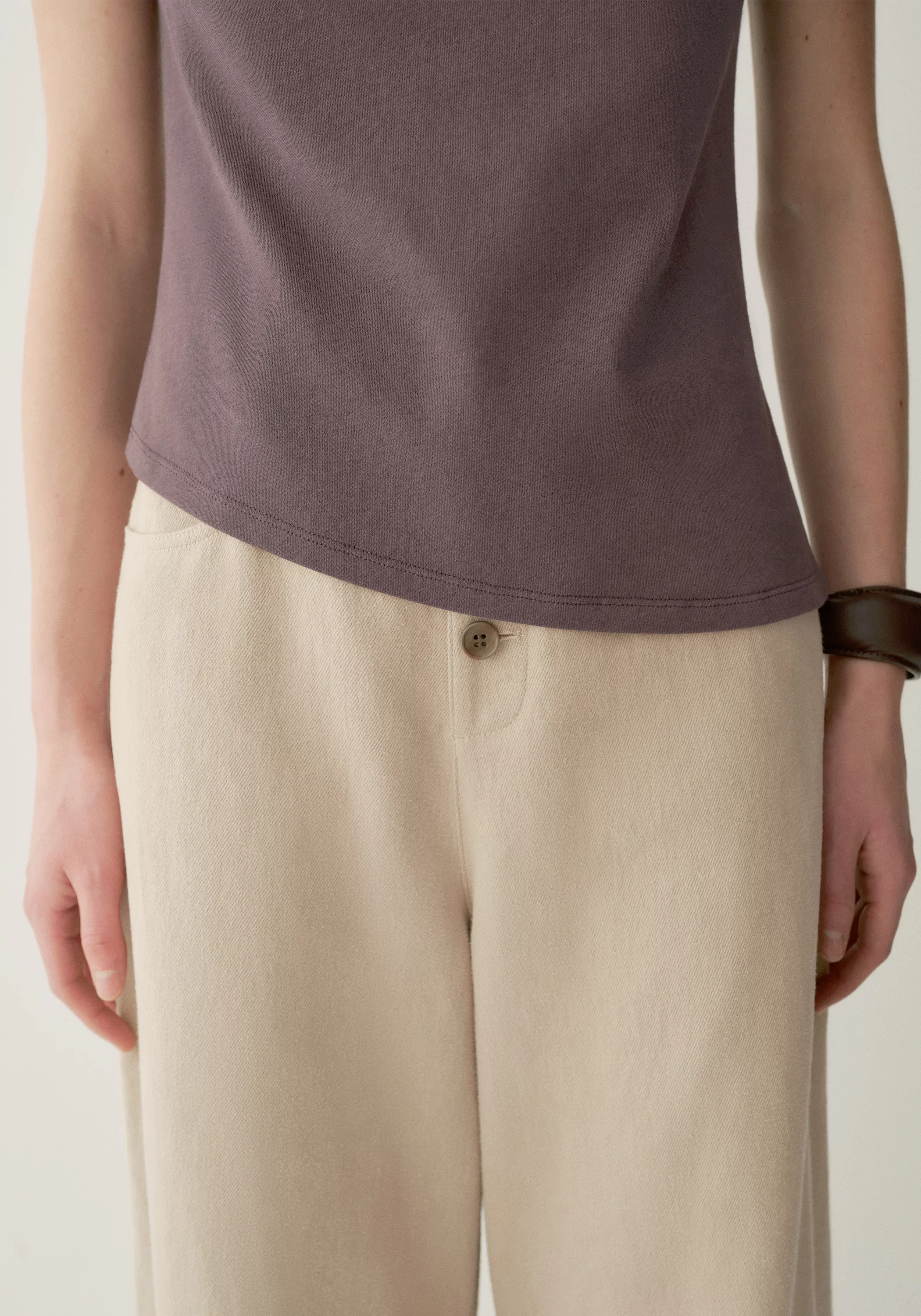 Asymmetric Cotton-wool T-shirt - Image 10