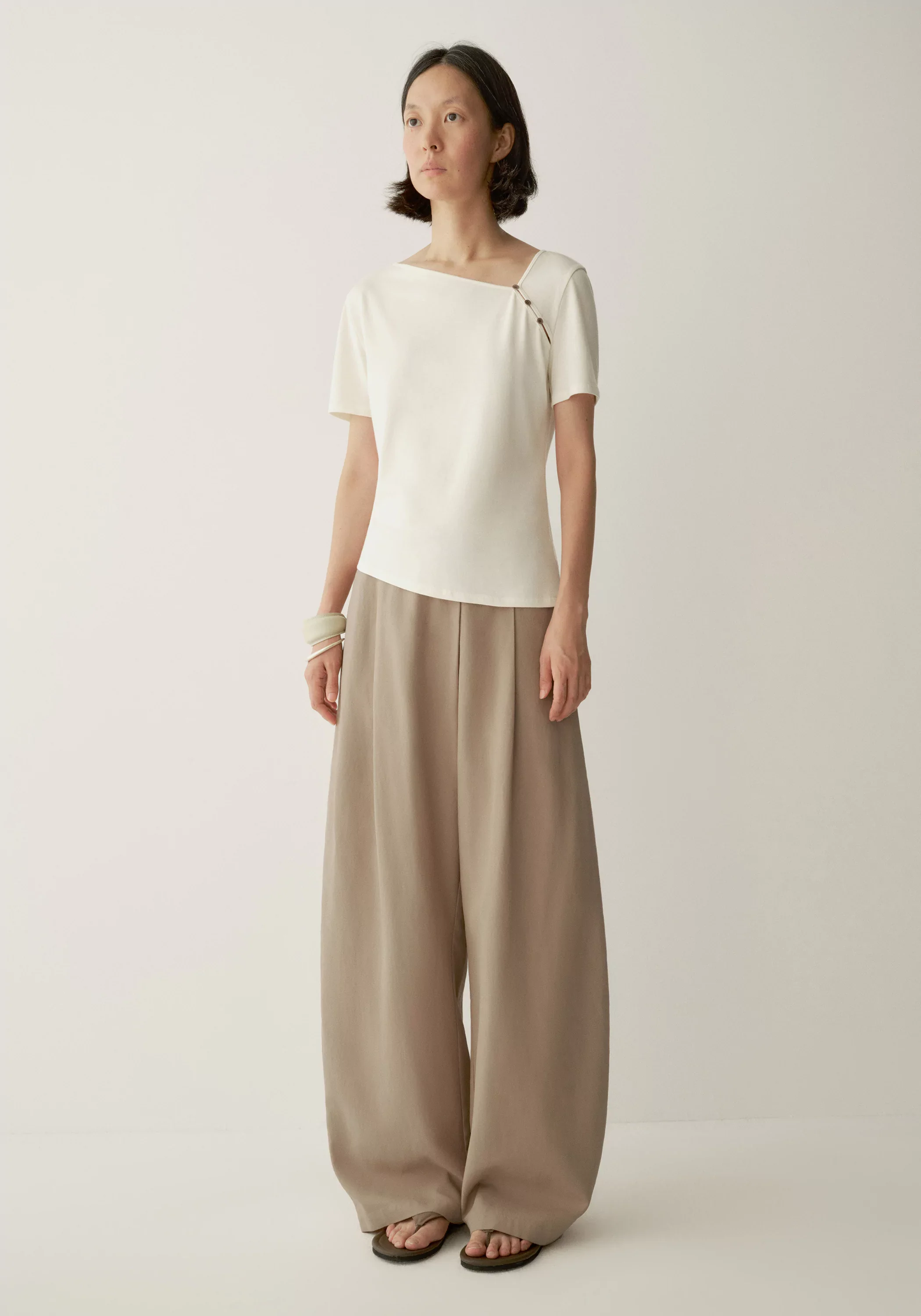 Asymmetric Cotton-wool T-shirt - Image 13