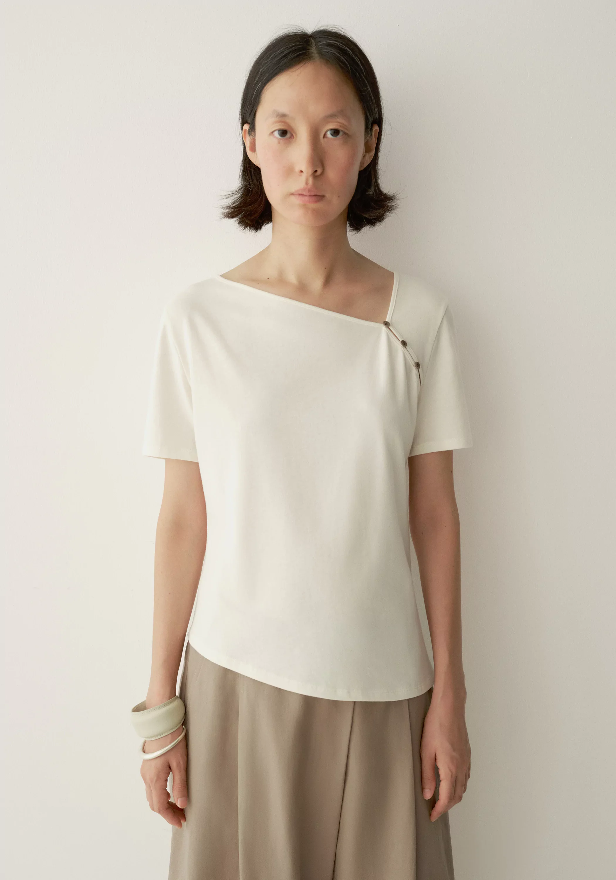 Asymmetric Cotton-wool T-shirt - Image 3