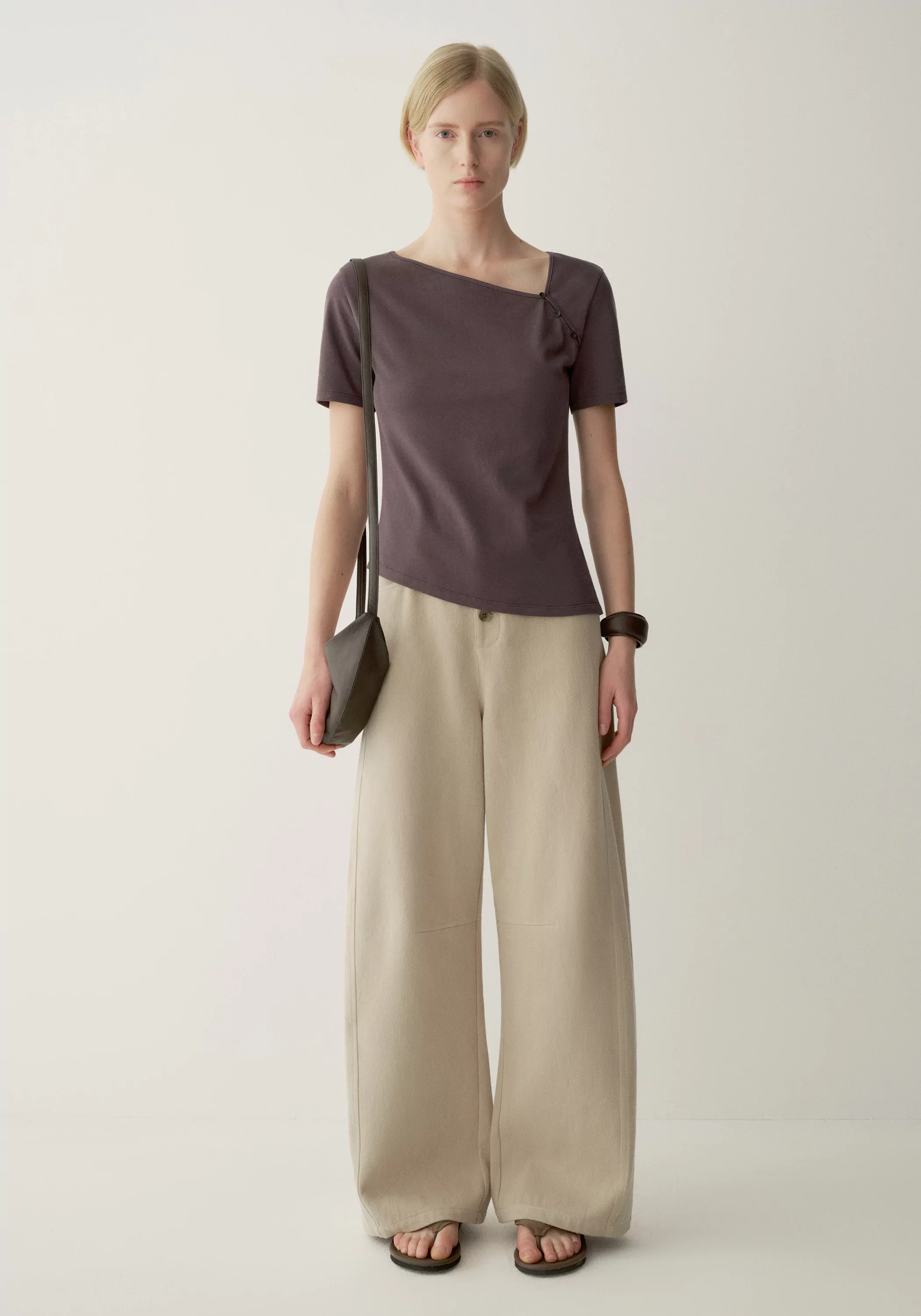 Asymmetric Cotton-wool T-shirt - Image 4