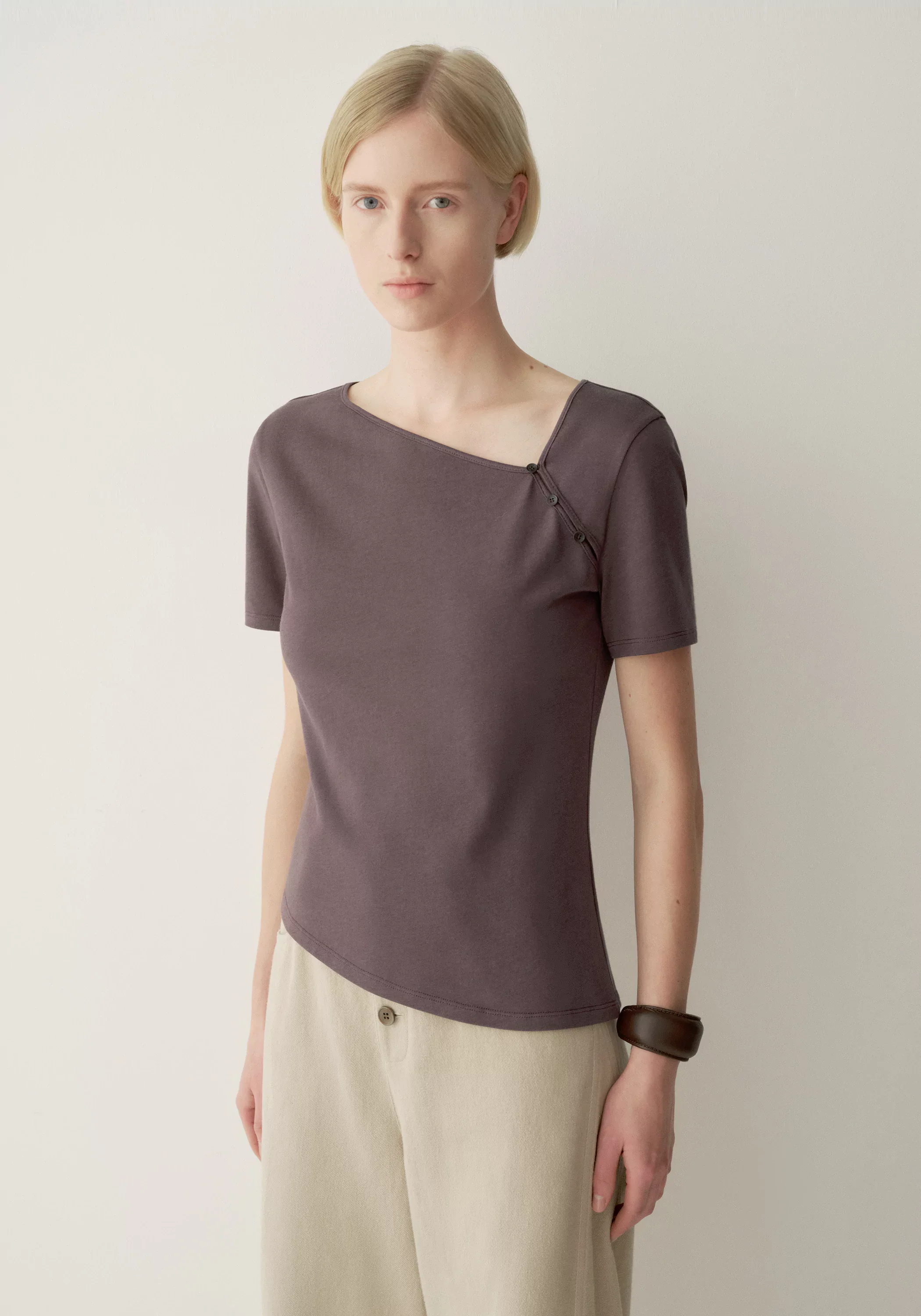 Asymmetric Cotton-wool T-shirt - Image 7