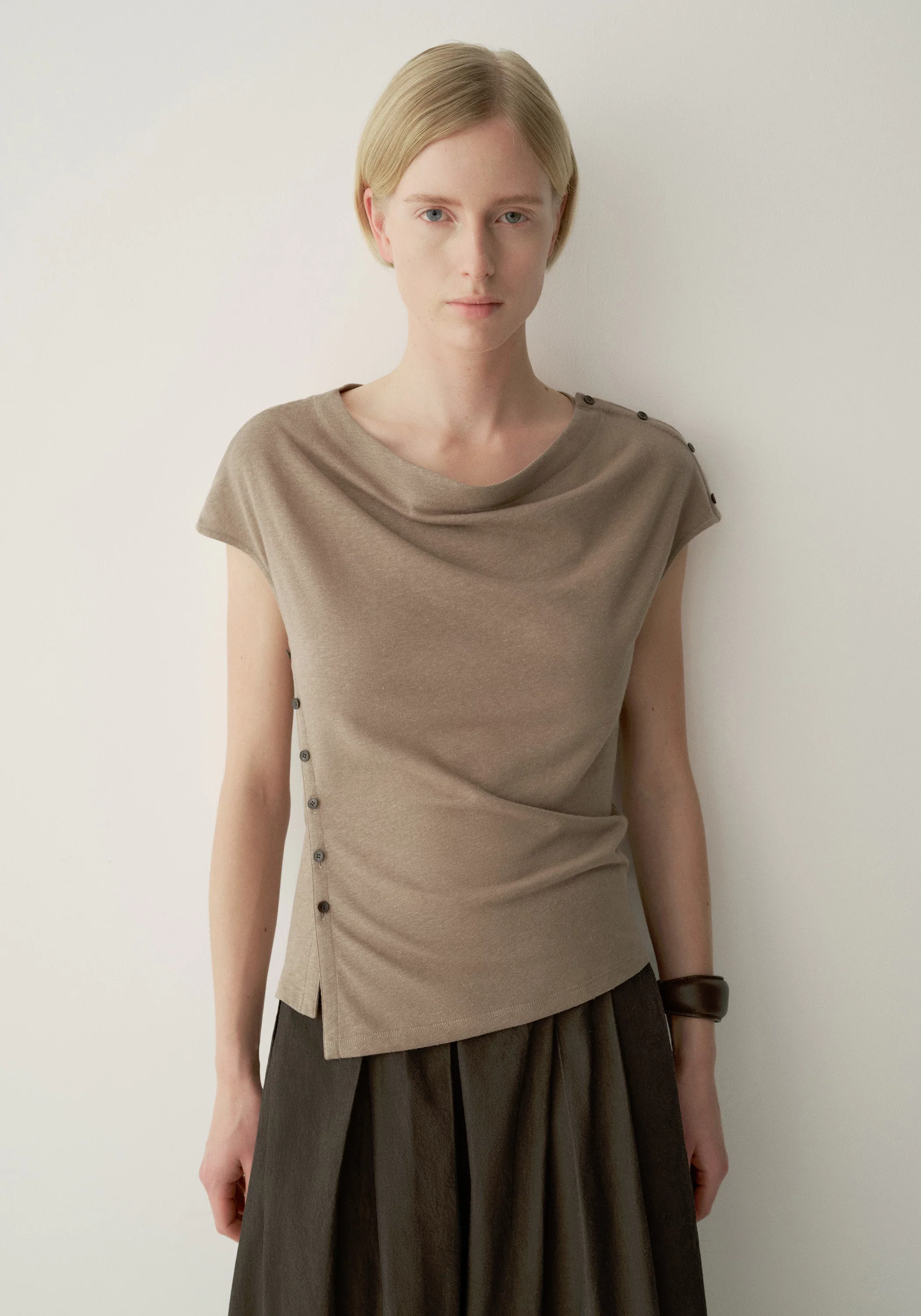 Side-slit T-shirt