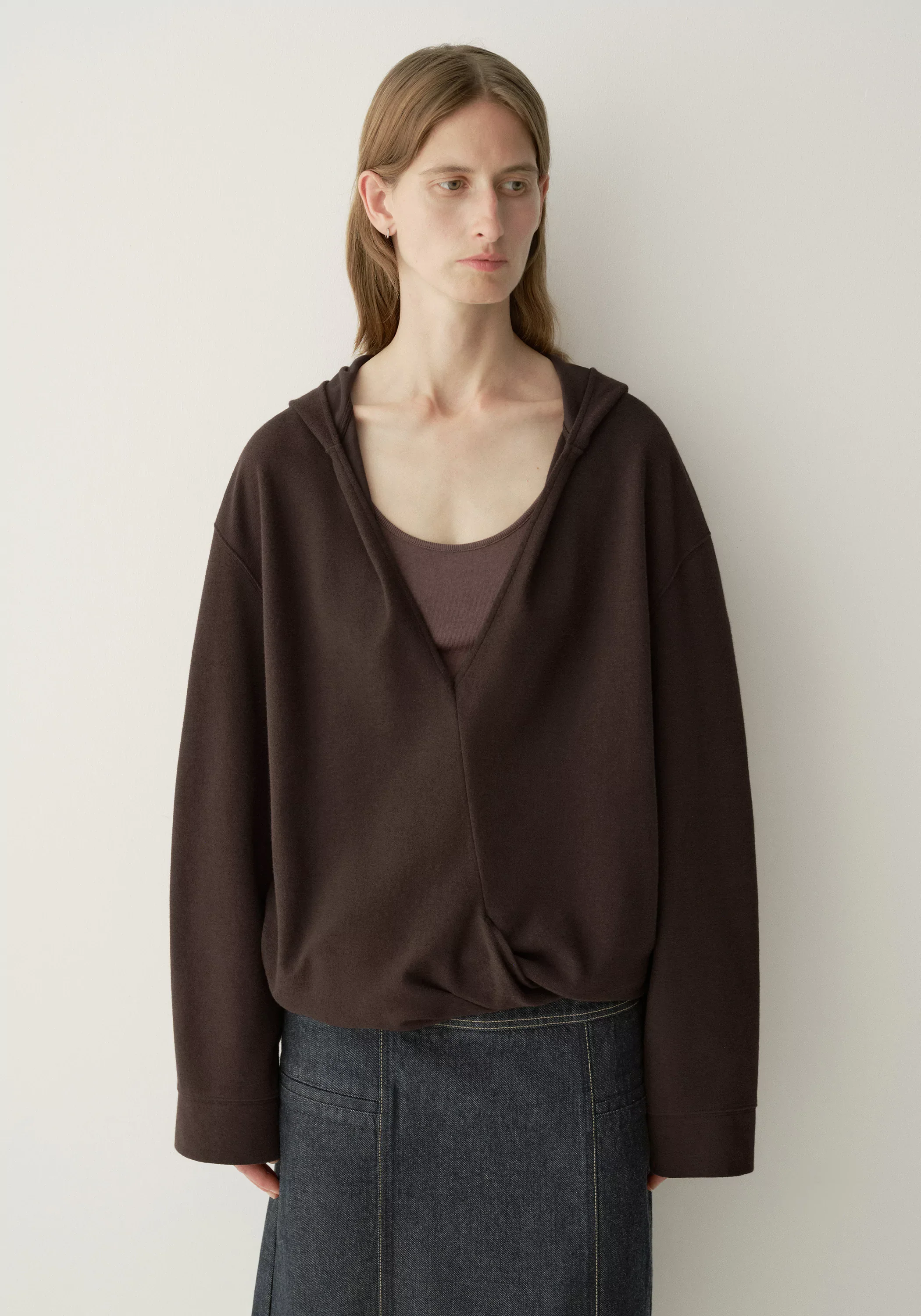 Twist-detail Hooded Sweatshirt