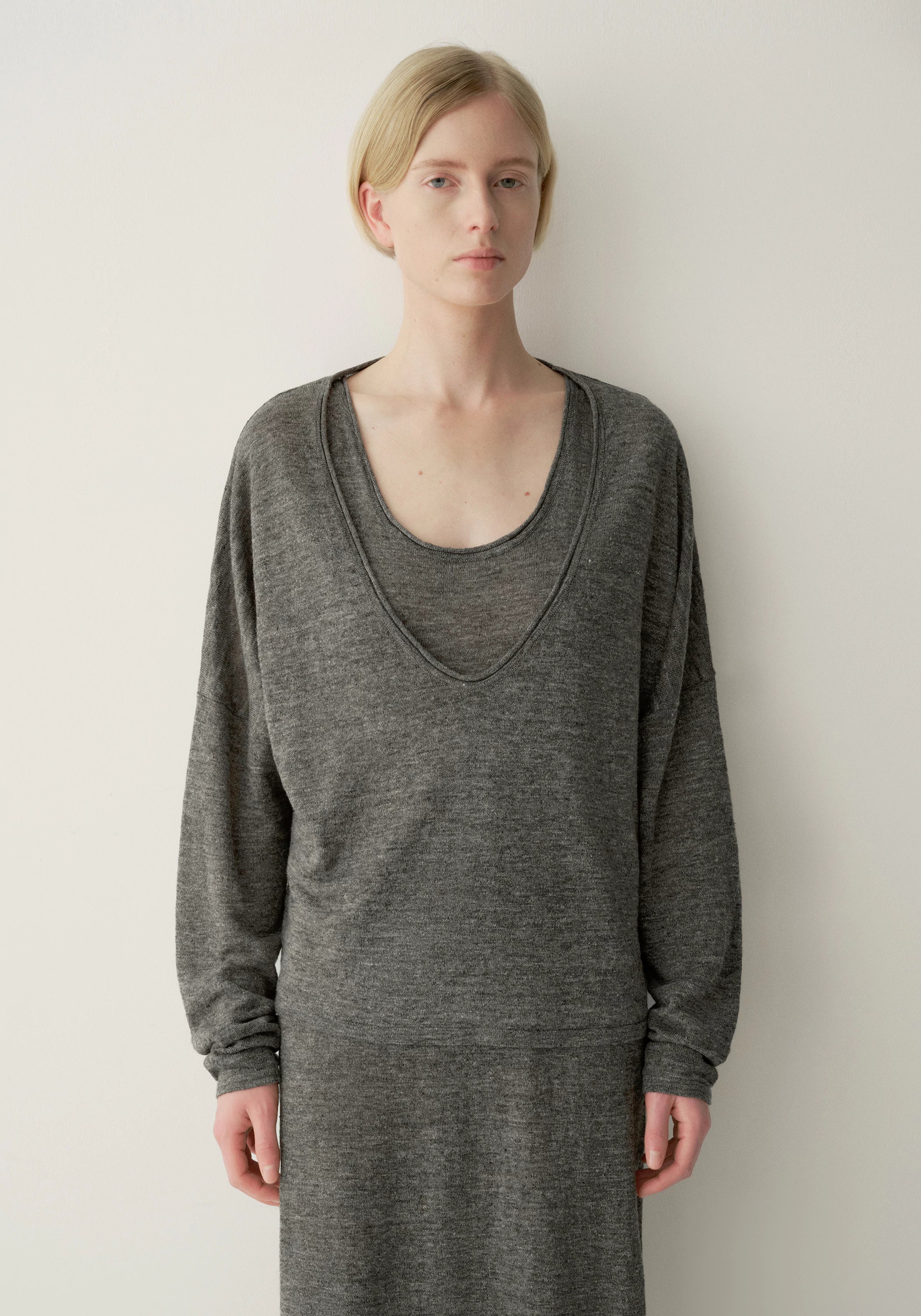 Linen Long-sleeve Blouse
