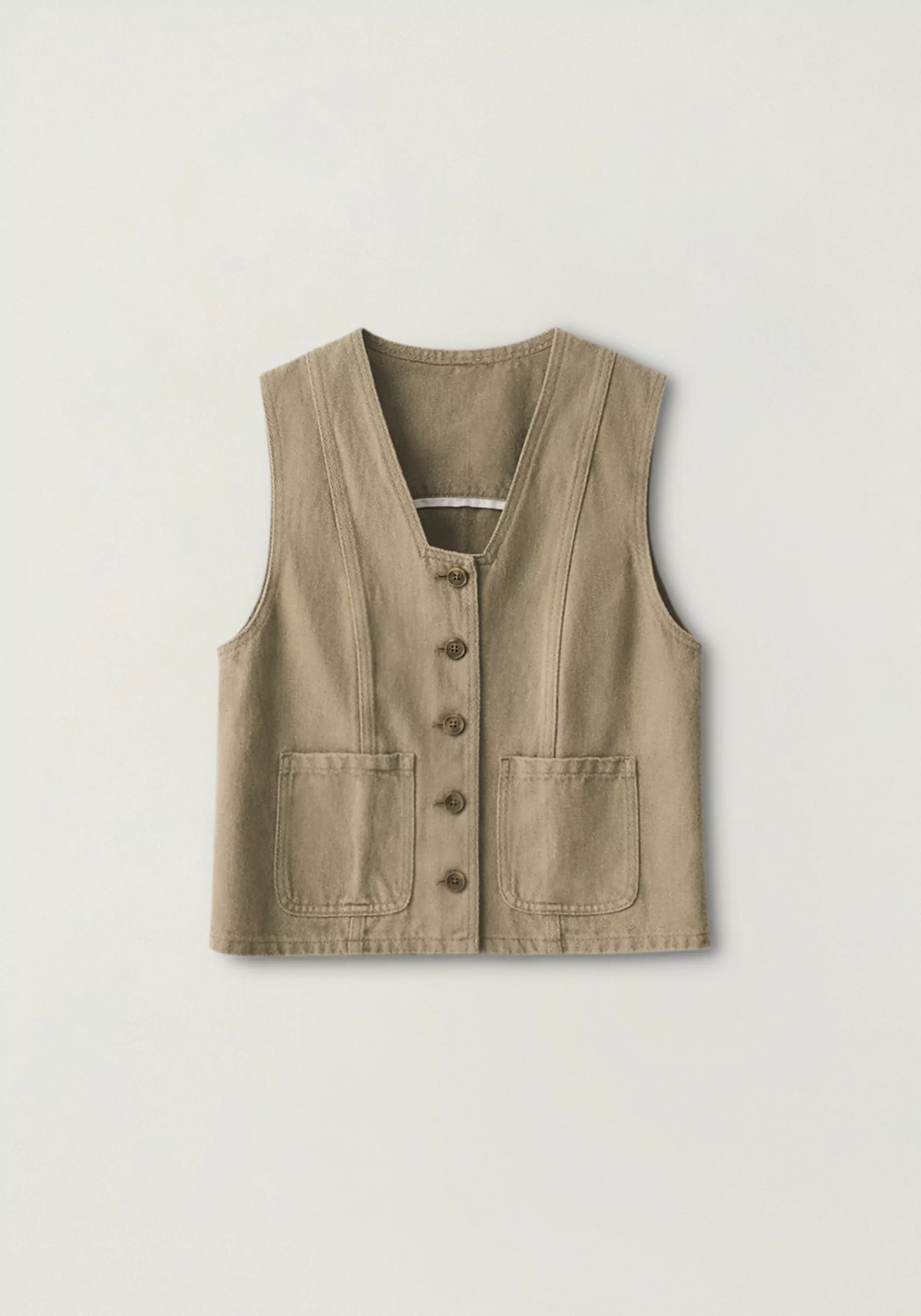 Architectural-neck Denim Vest - Image 2
