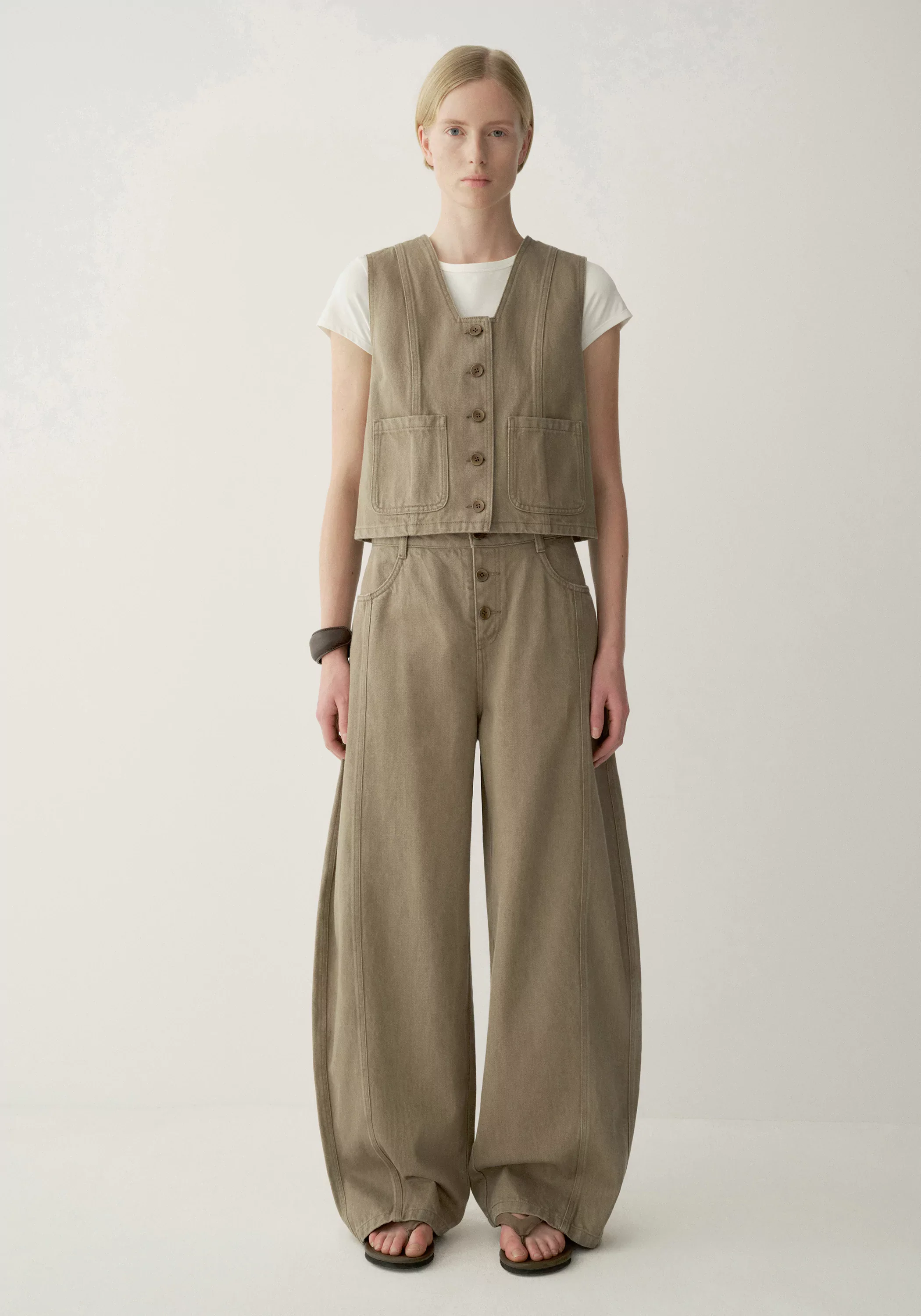Architectural-neck Denim Vest - Image 4