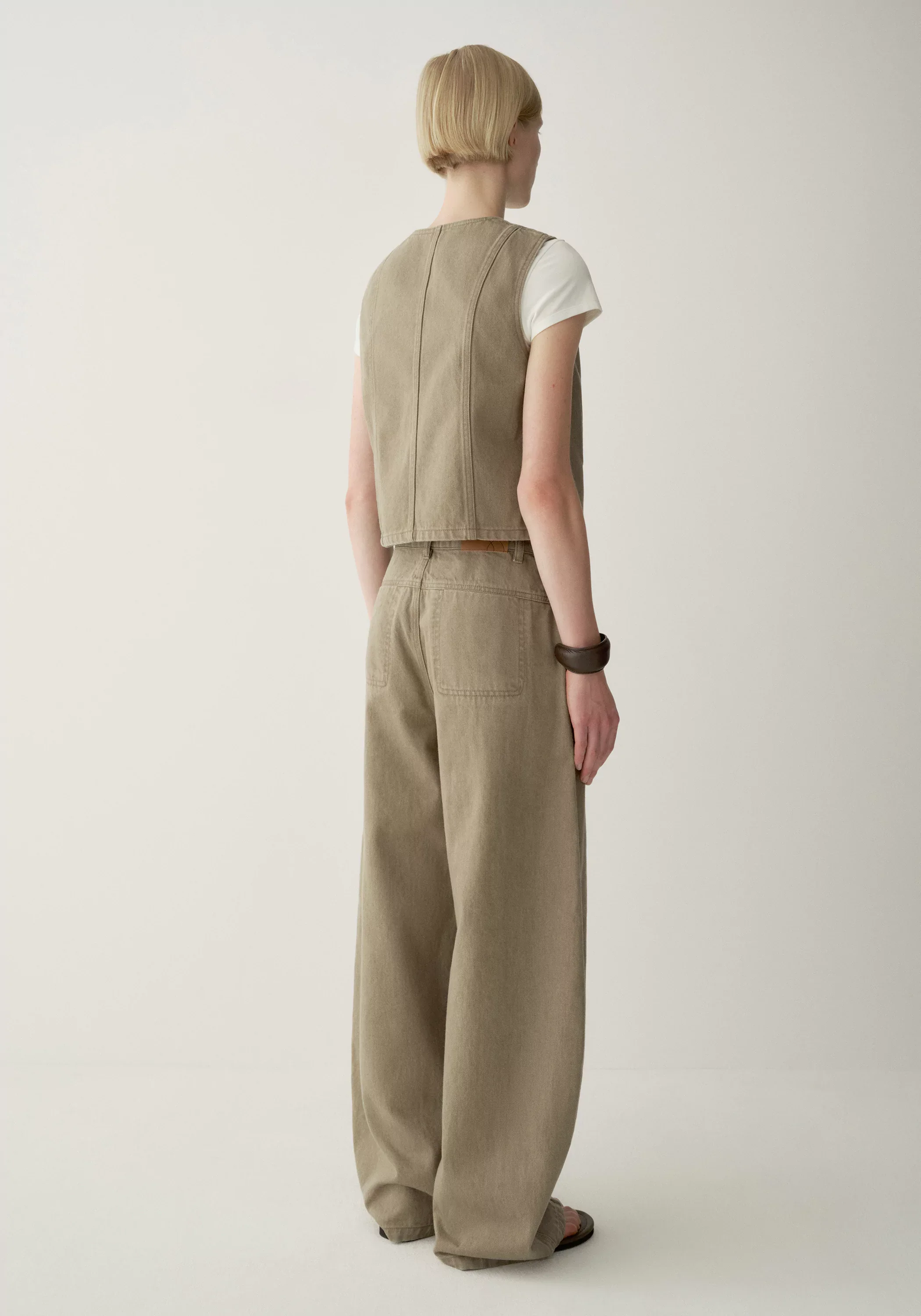 Architectural-neck Denim Vest - Image 6
