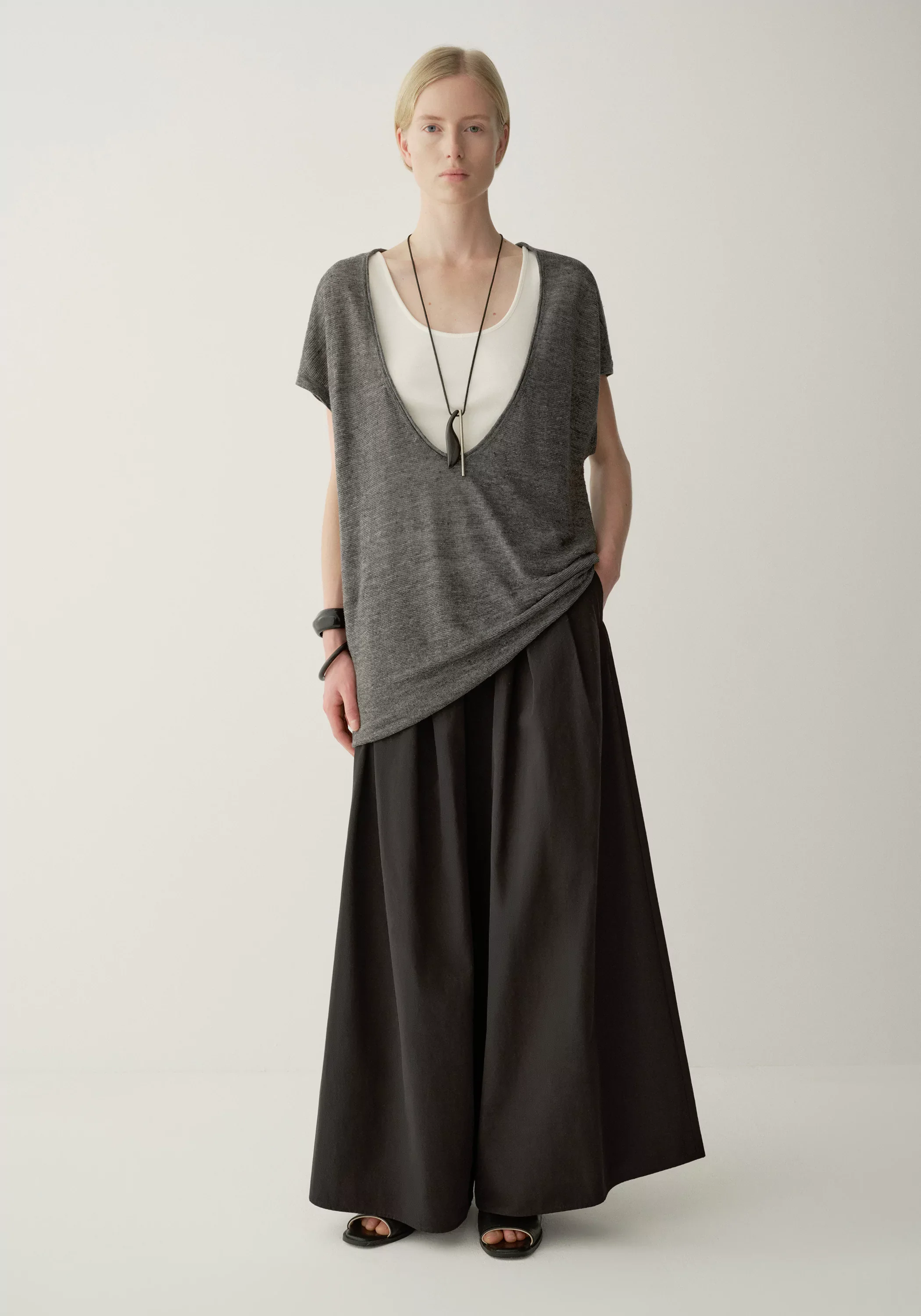 A-Line Pleated Pants - Image 3