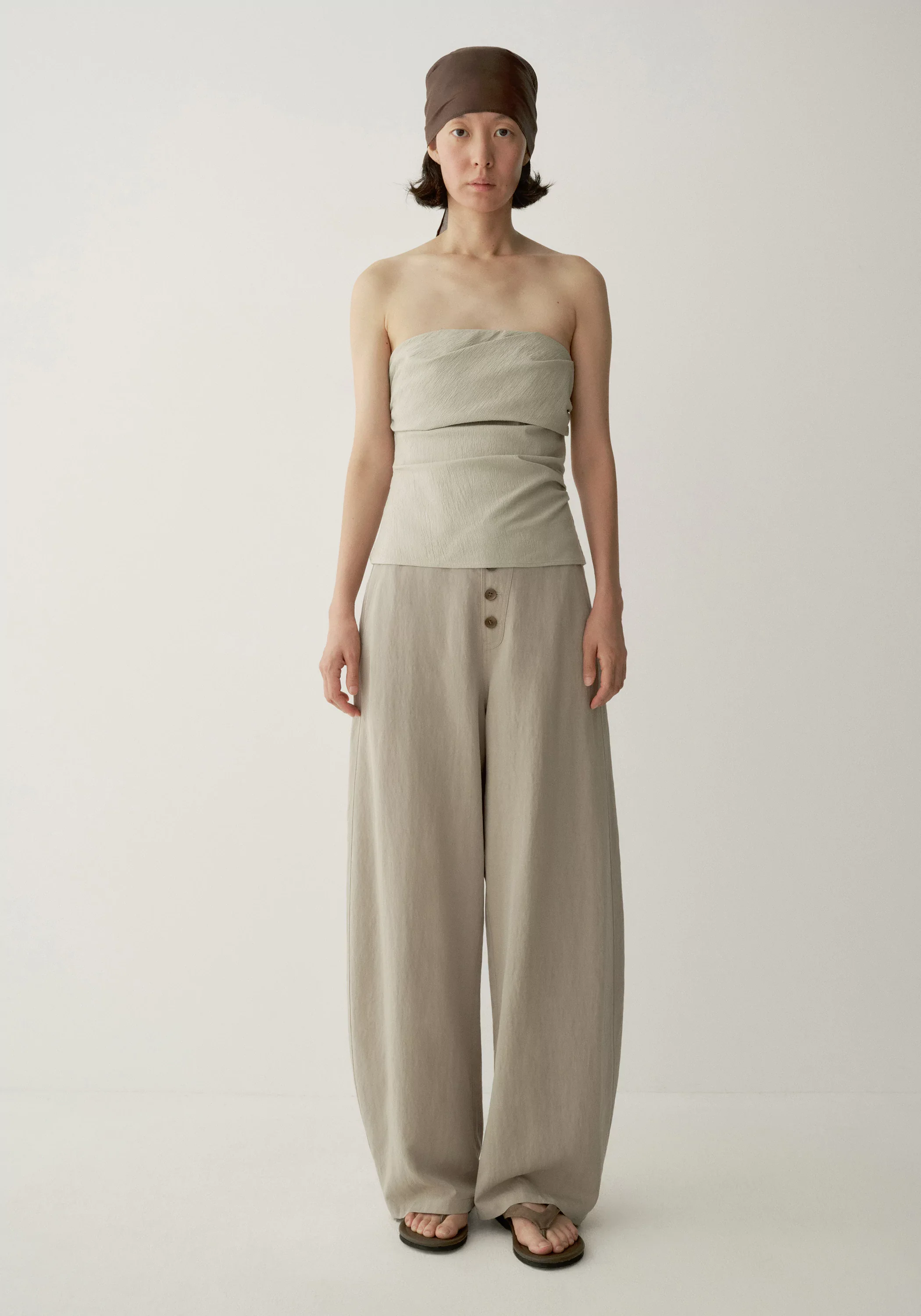 Buttoned Curved Pants - Image 13
