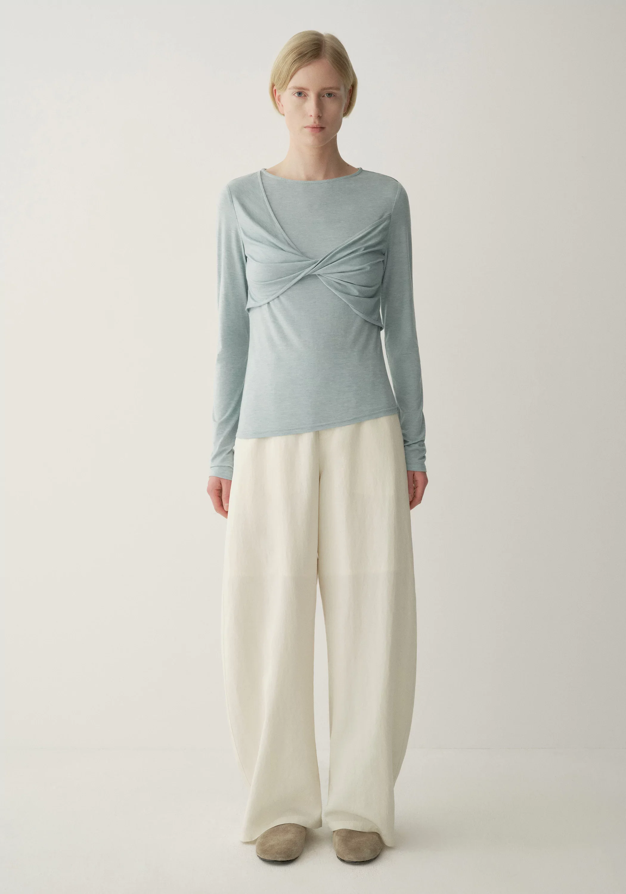Buttoned Curved Pants - Image 8