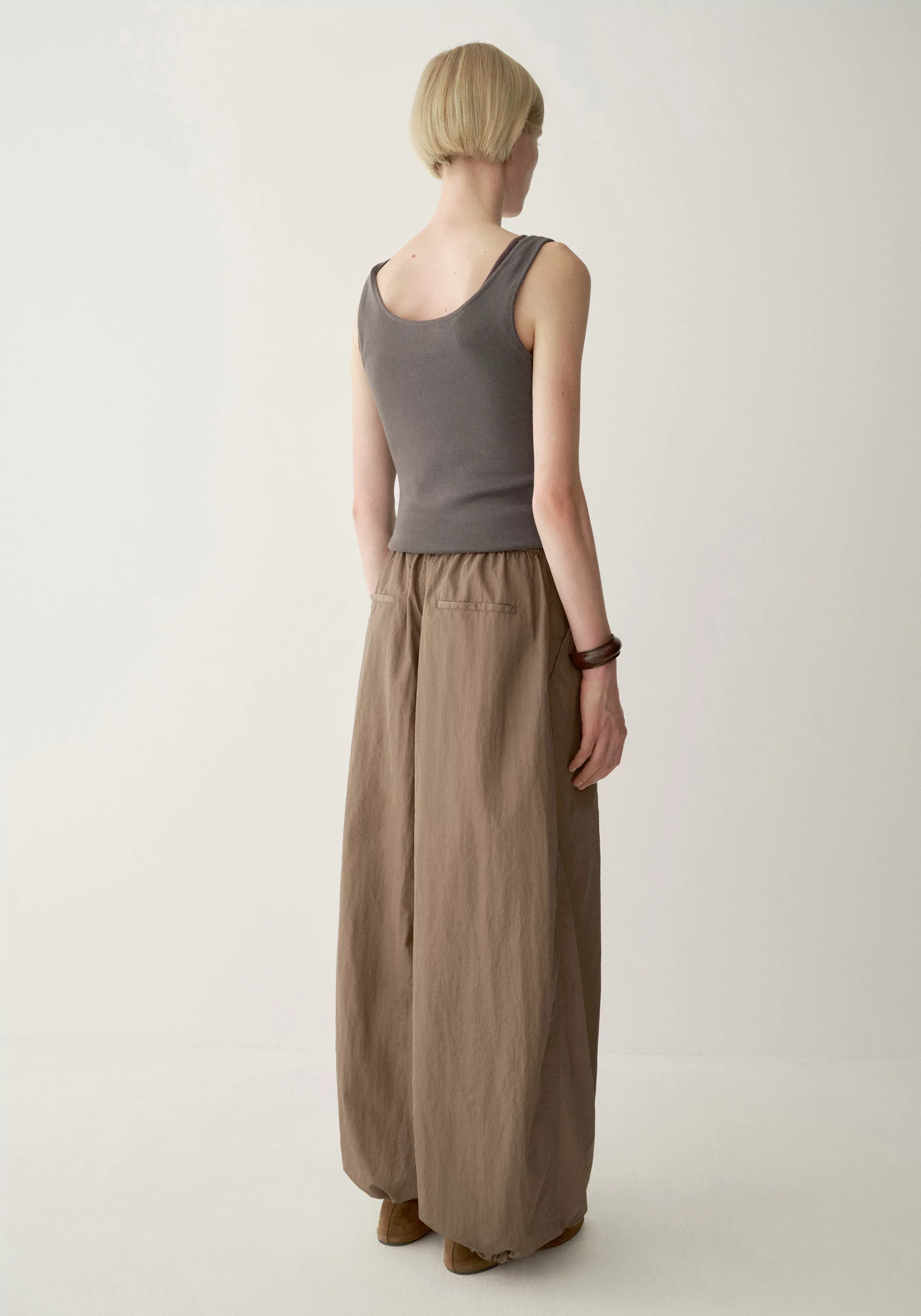Drawstring Balloon Curved Pants - Image 13