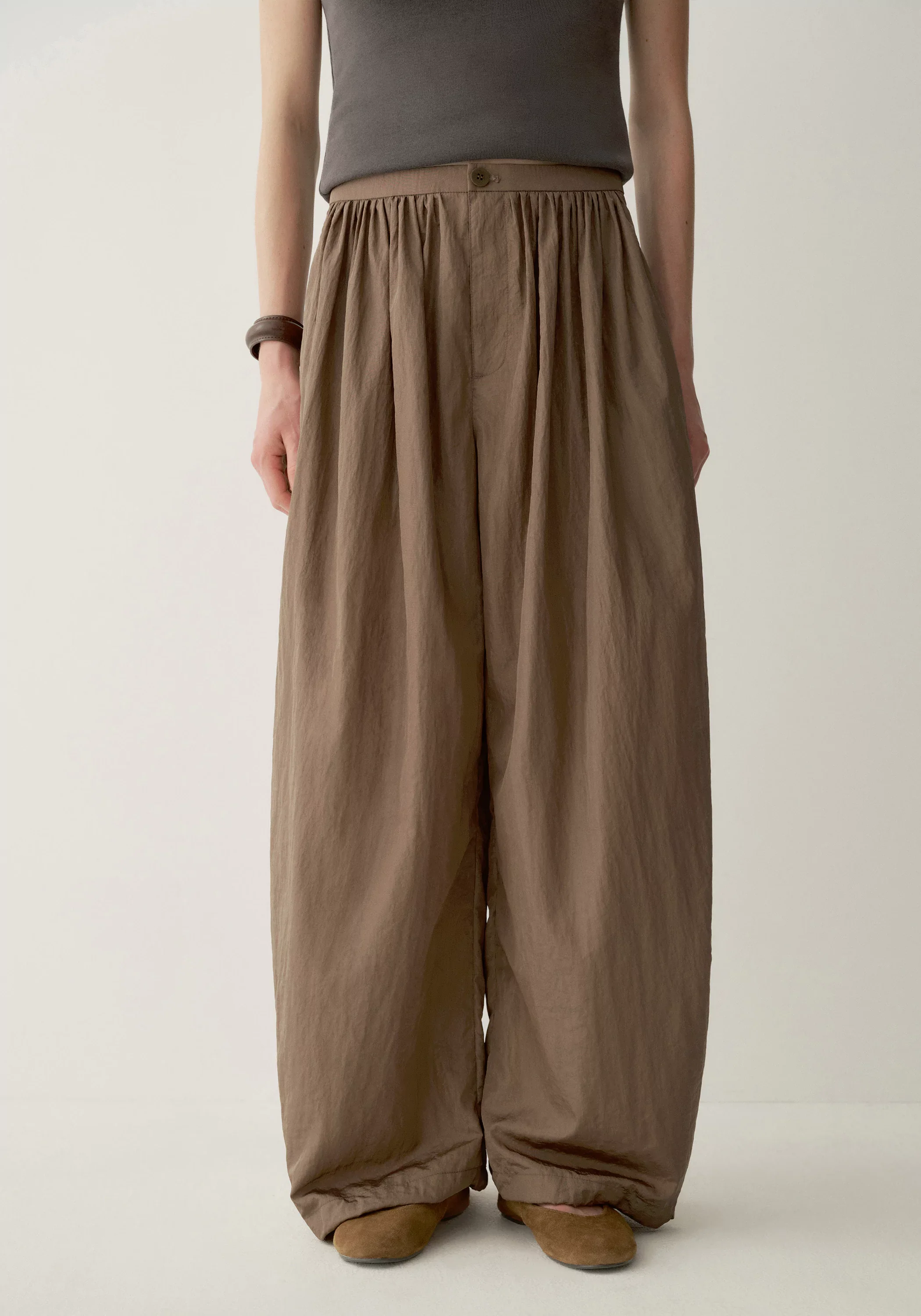 Drawstring Balloon Curved Pants - Image 14