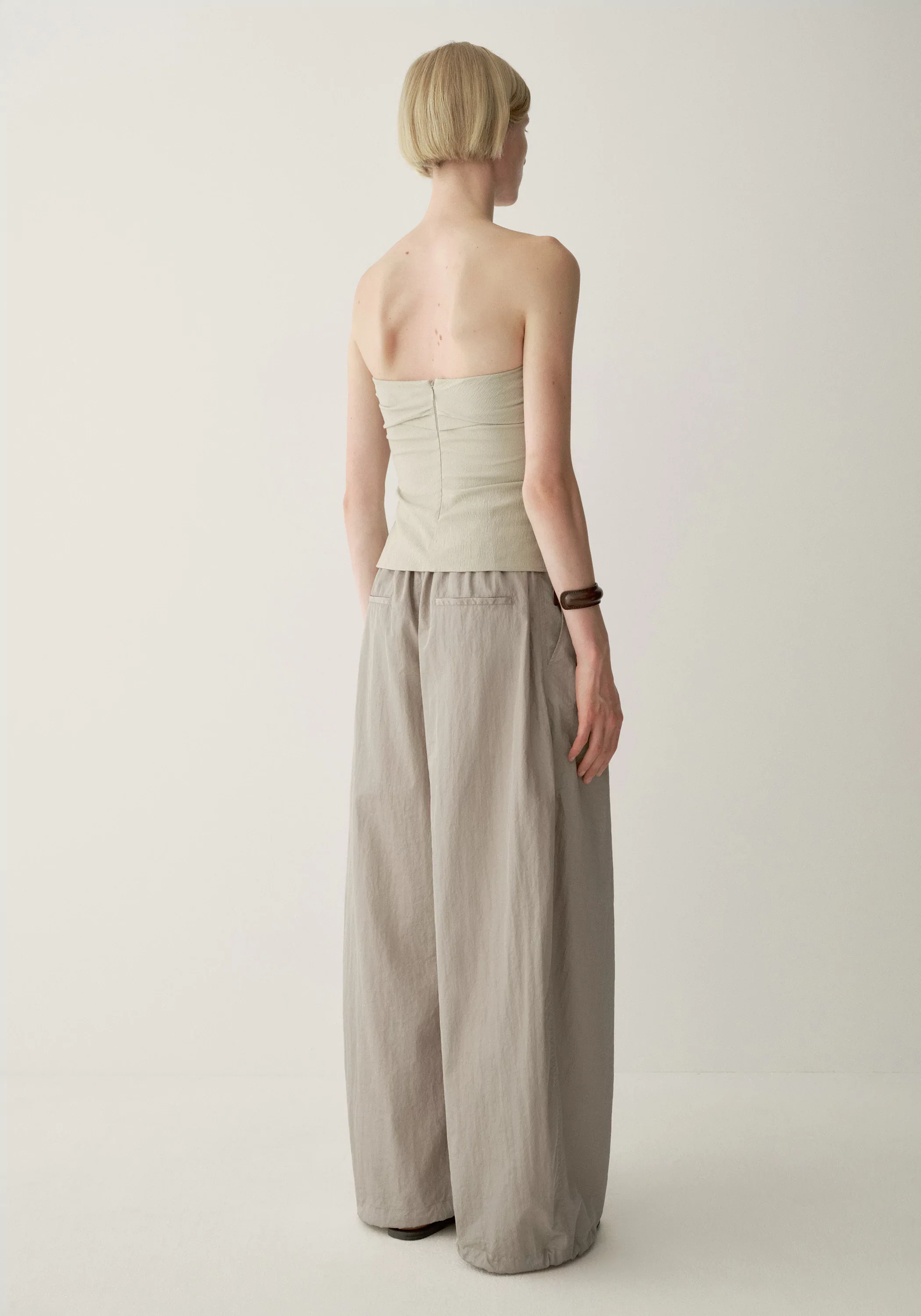 Drawstring Balloon Curved Pants - Image 4