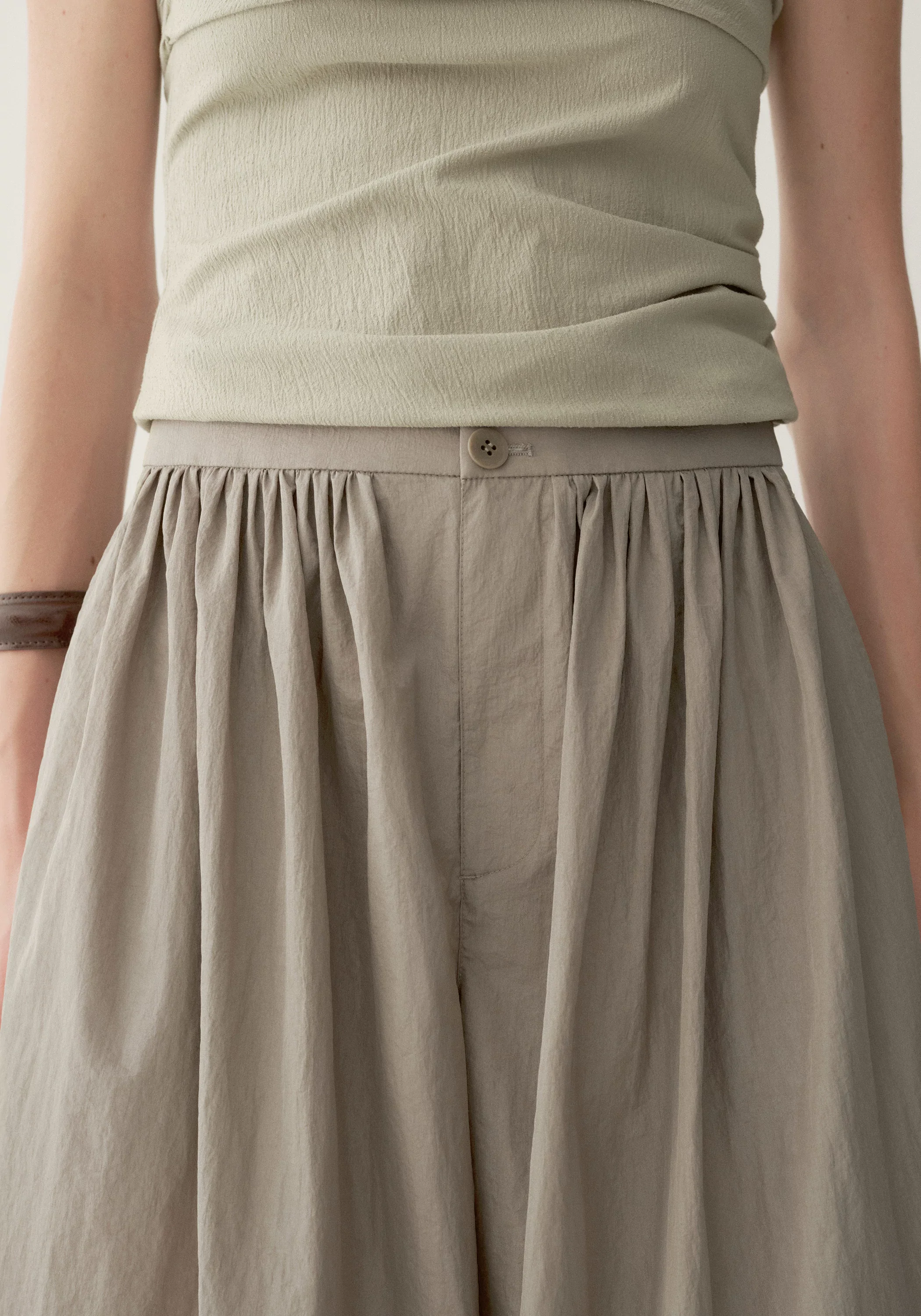 Drawstring Balloon Curved Pants - Image 7