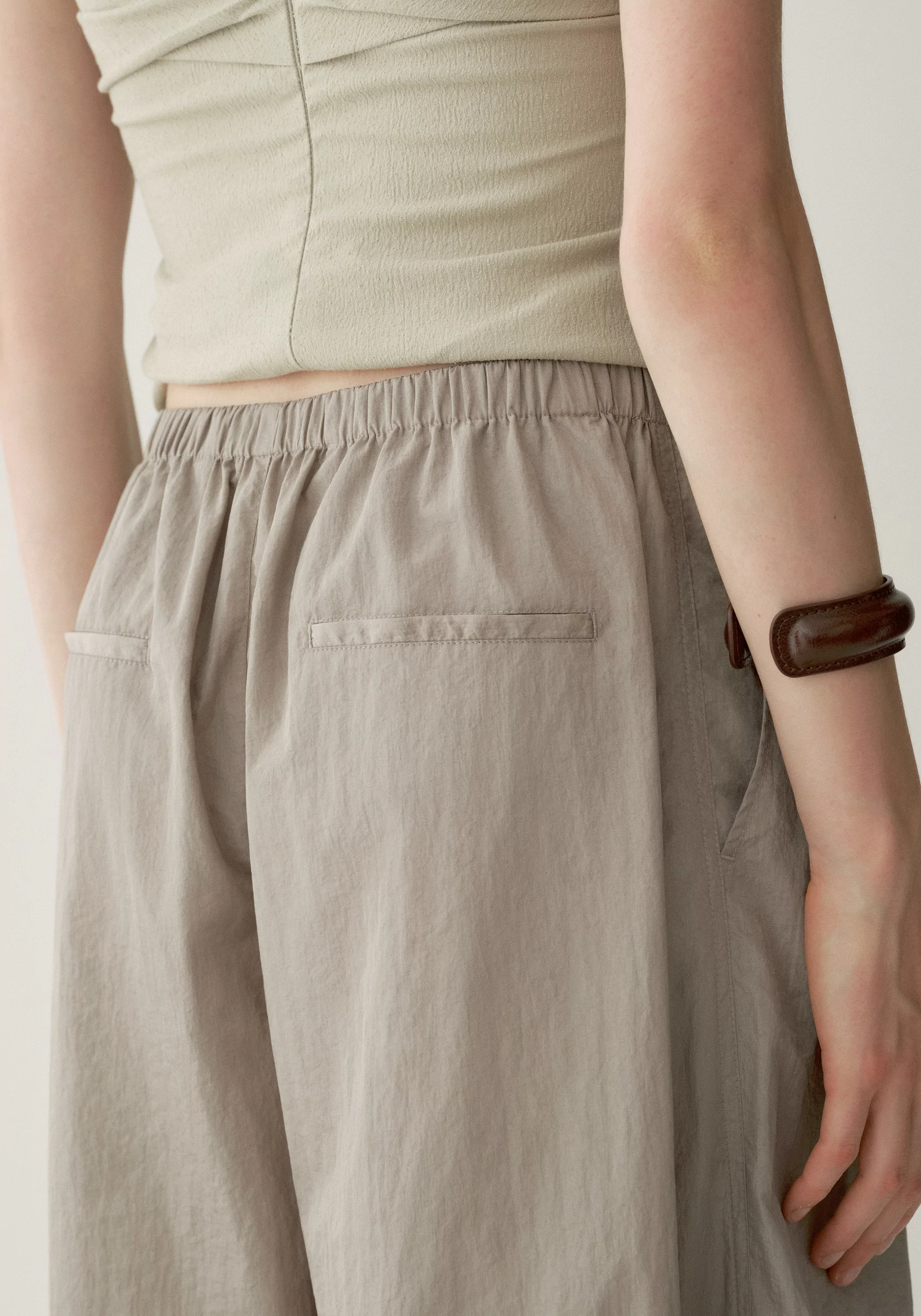 Drawstring Balloon Curved Pants - Image 8