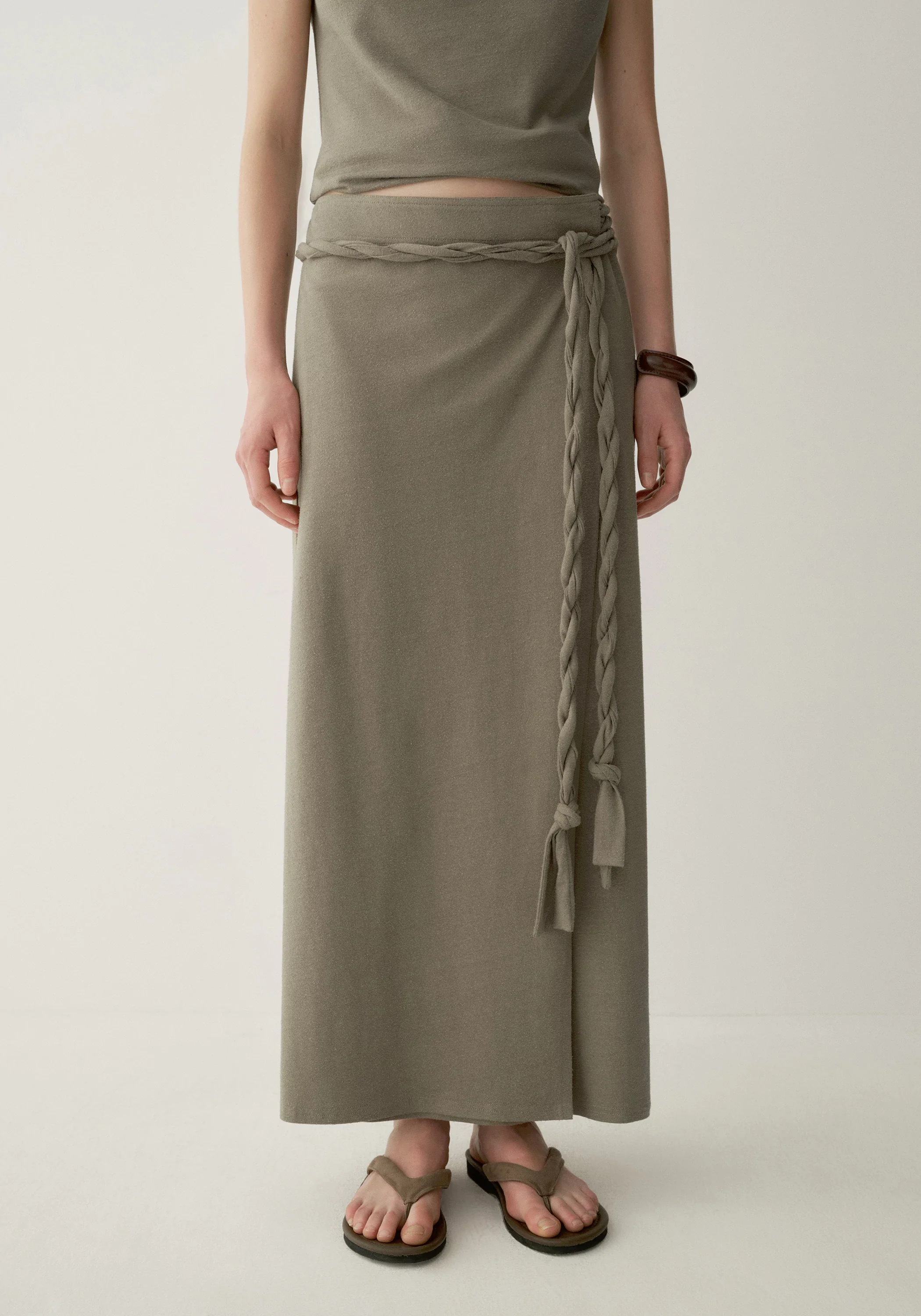 Knot-tie Wrap Skirt - Image 6