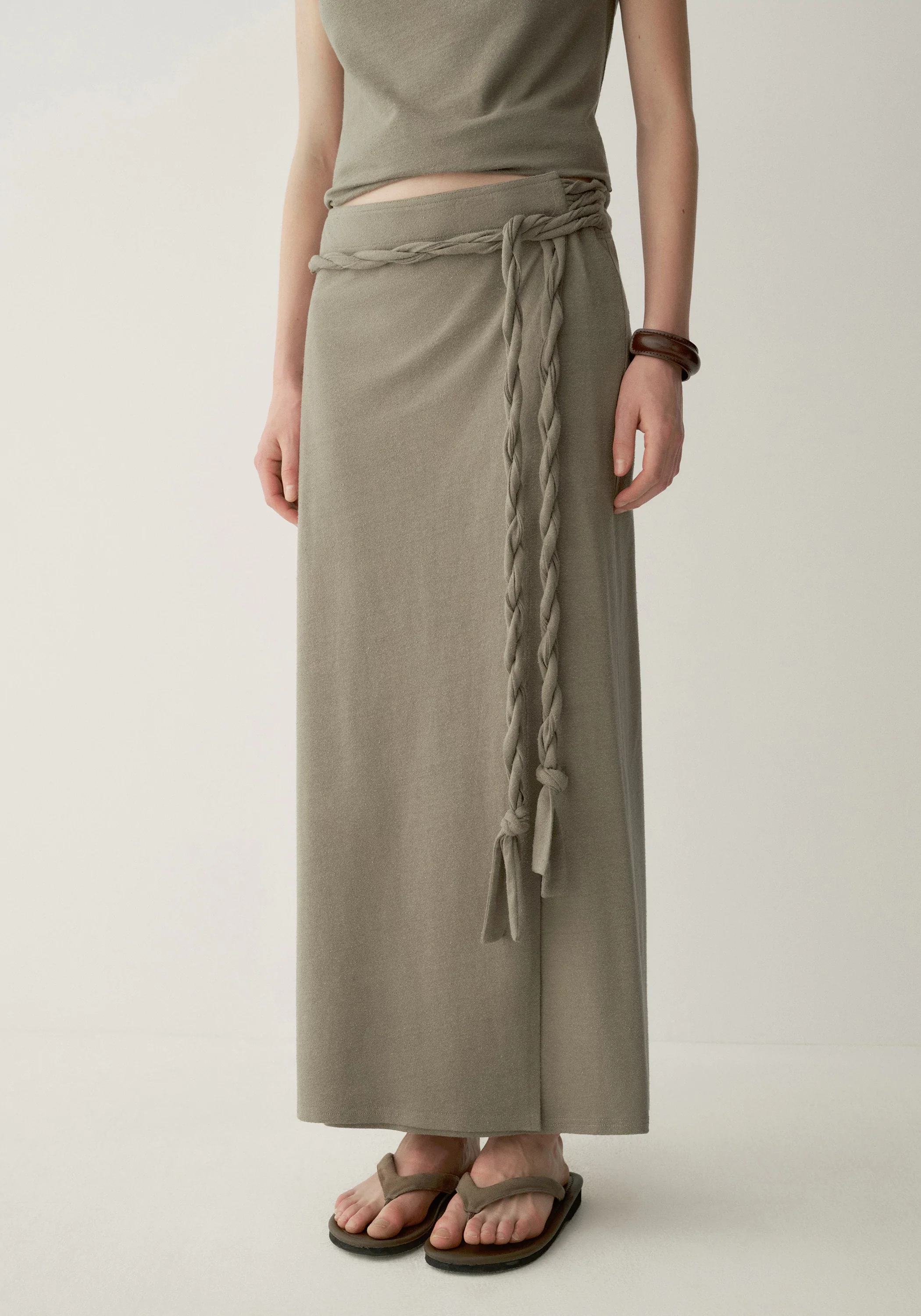 Knot-tie Wrap Skirt - Image 7