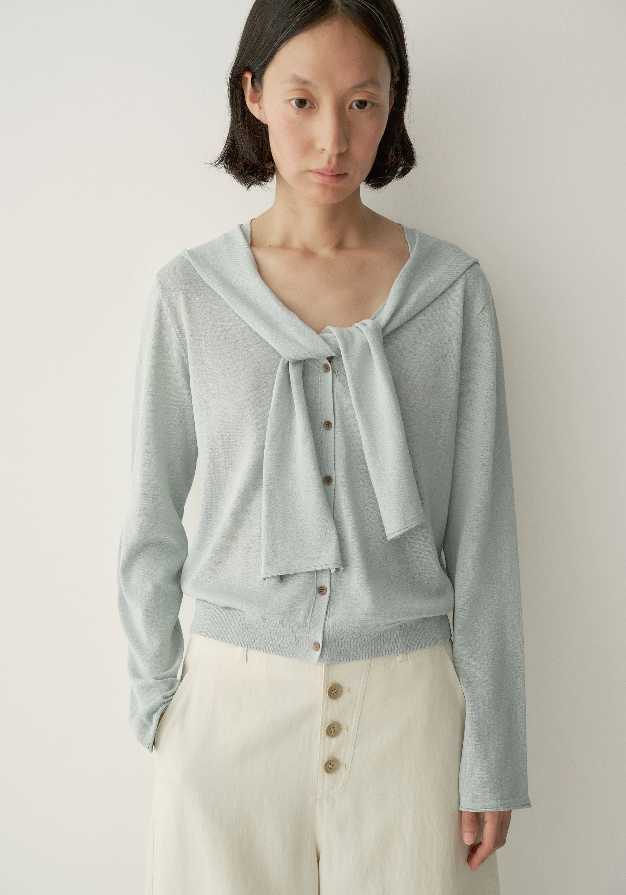 Washi-yarn Tie-scarf Cardigan - Image 18