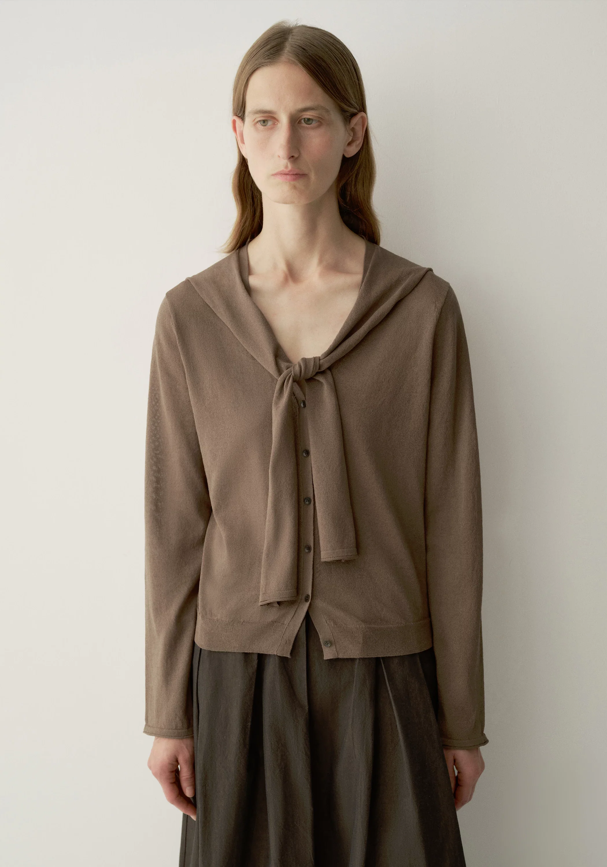 Washi-yarn Tie-scarf Cardigan - Image 6