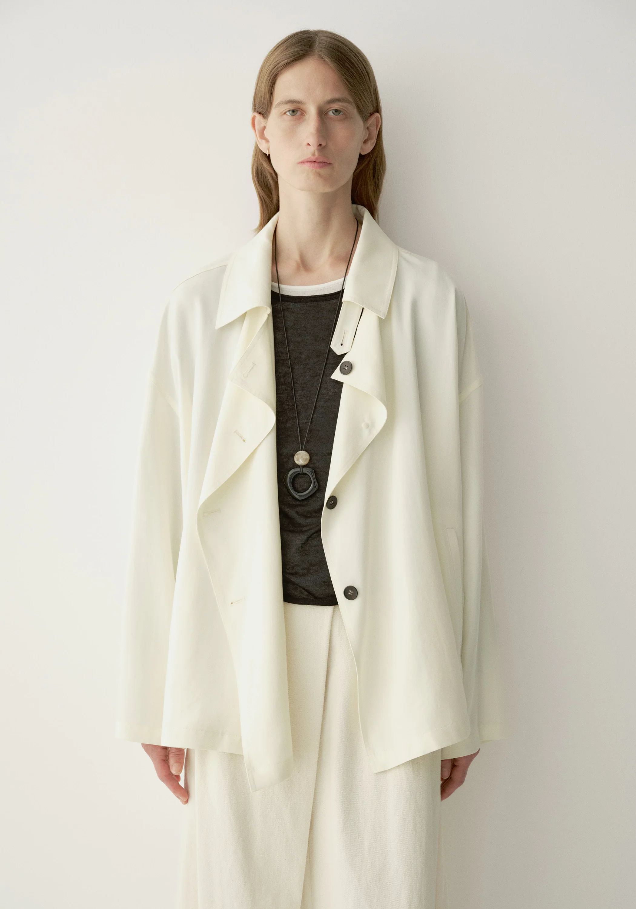 Draped Cropped Trench - Image 14