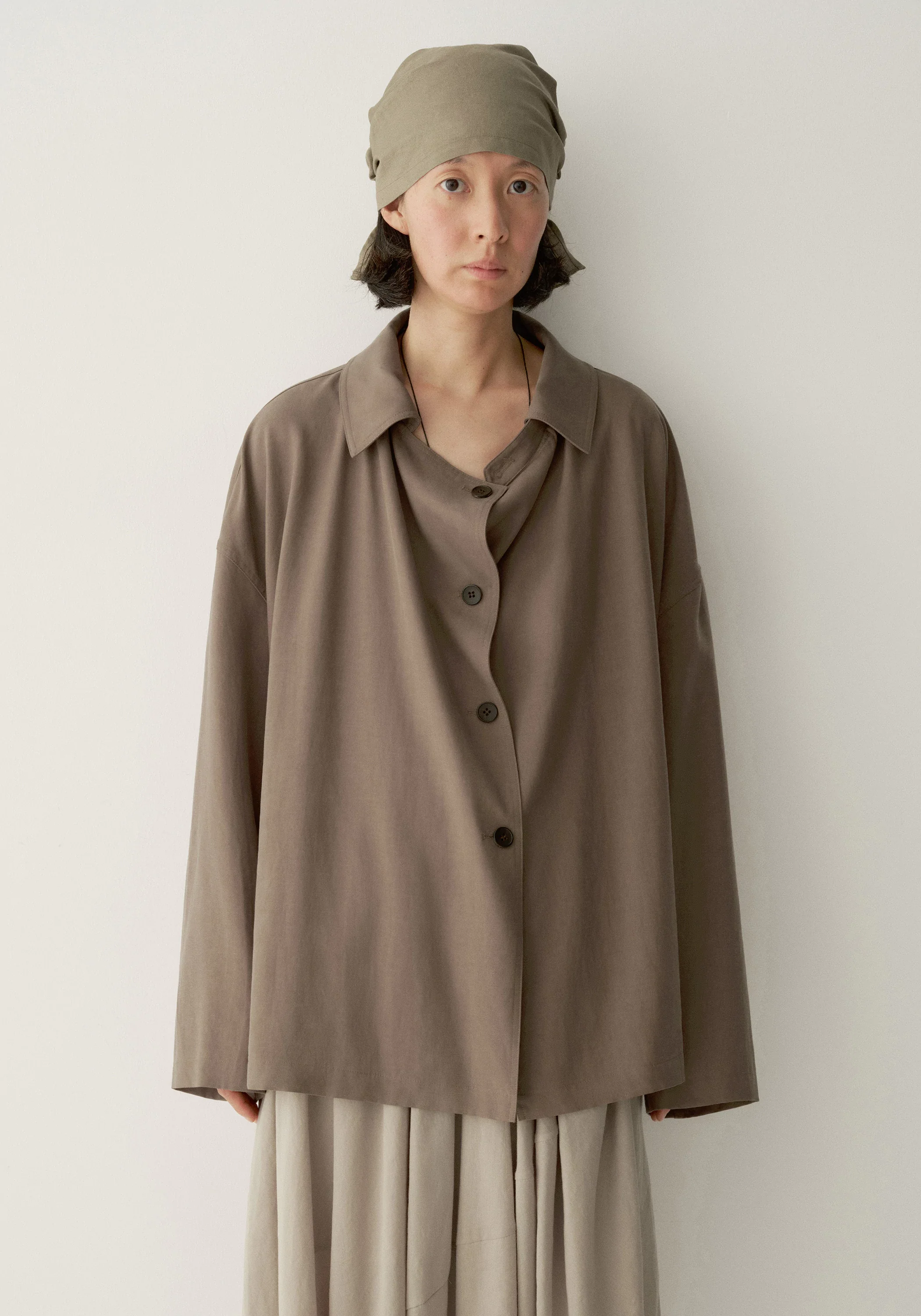 Draped Cropped Trench - Image 7