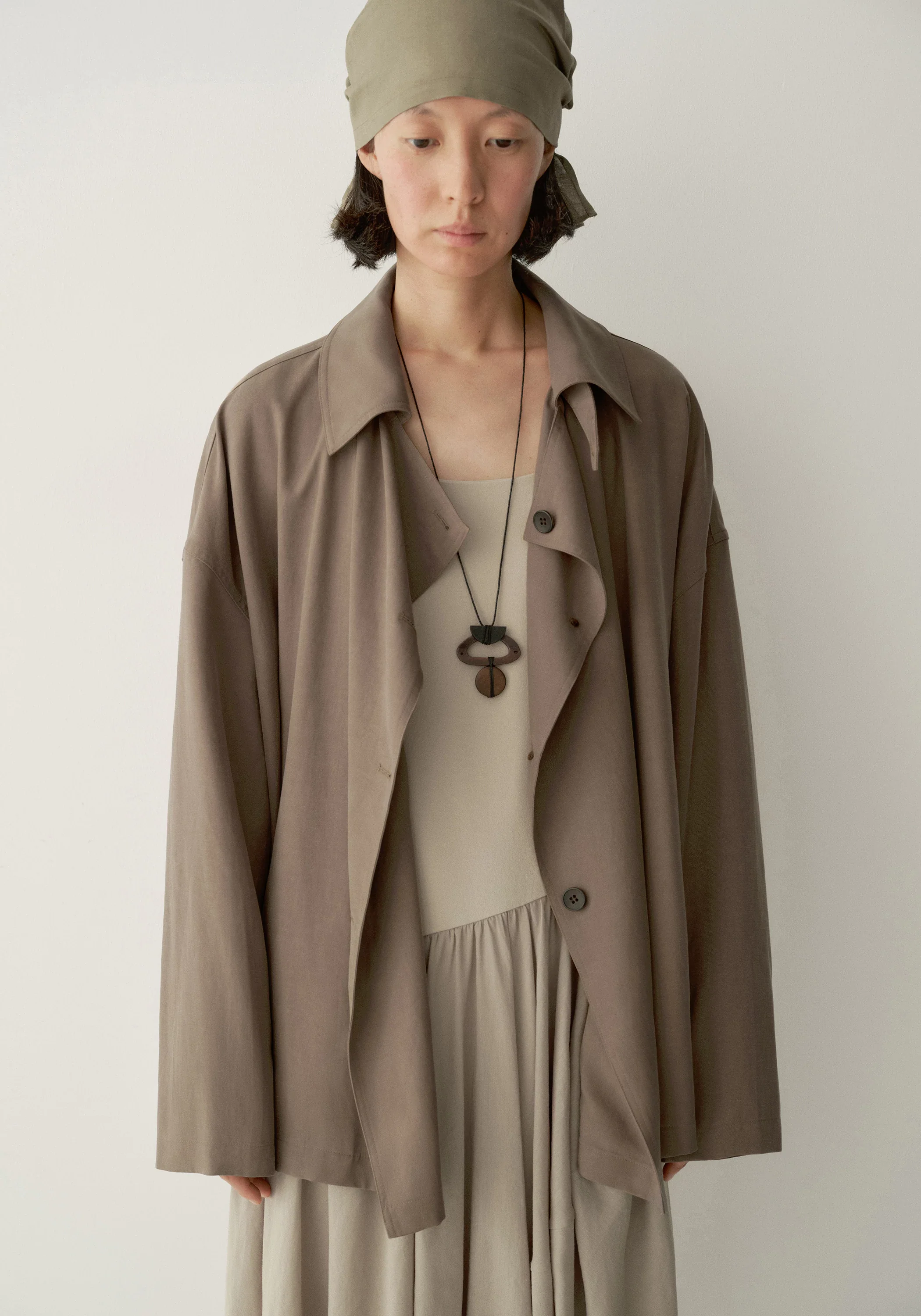 Draped Cropped Trench - Image 8